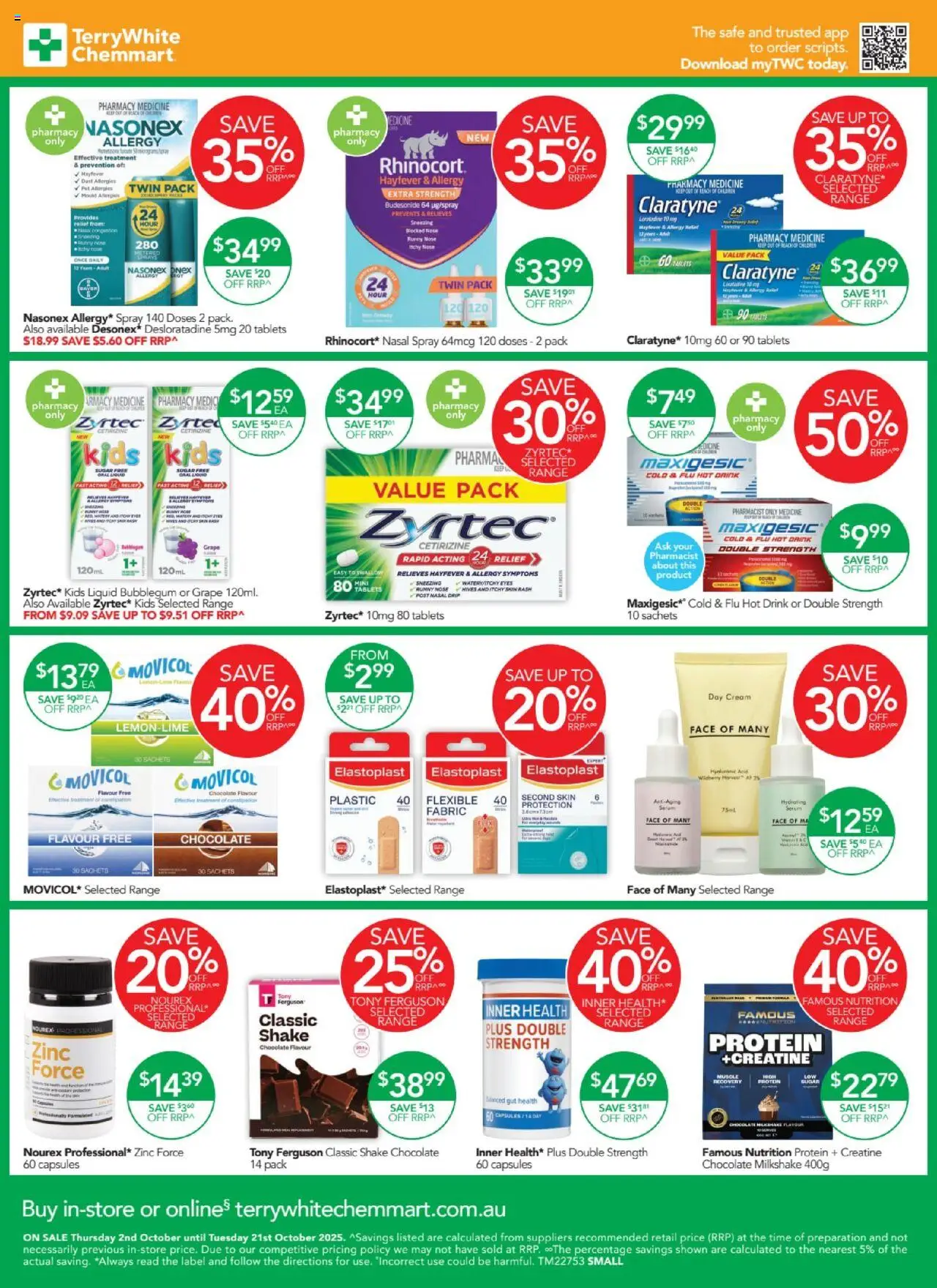 Terry White catalogue - valid from 02.10.2025 | Page: 4 | Products: Cream, Runny nose, Tablets, Allergy