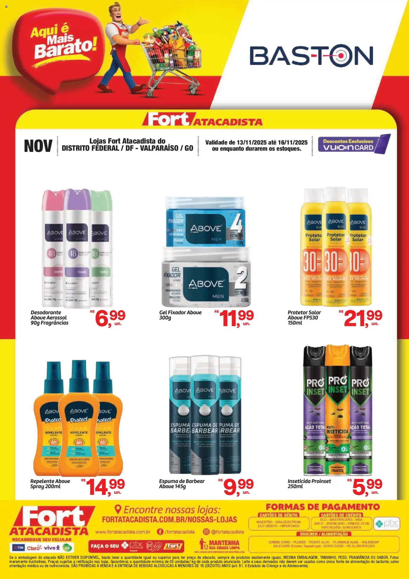 Fort Atacadista Folheto - válido de 13.11.2025 | Página: 1 | Produtos: Leite, Faca, Repelente, Inseticida