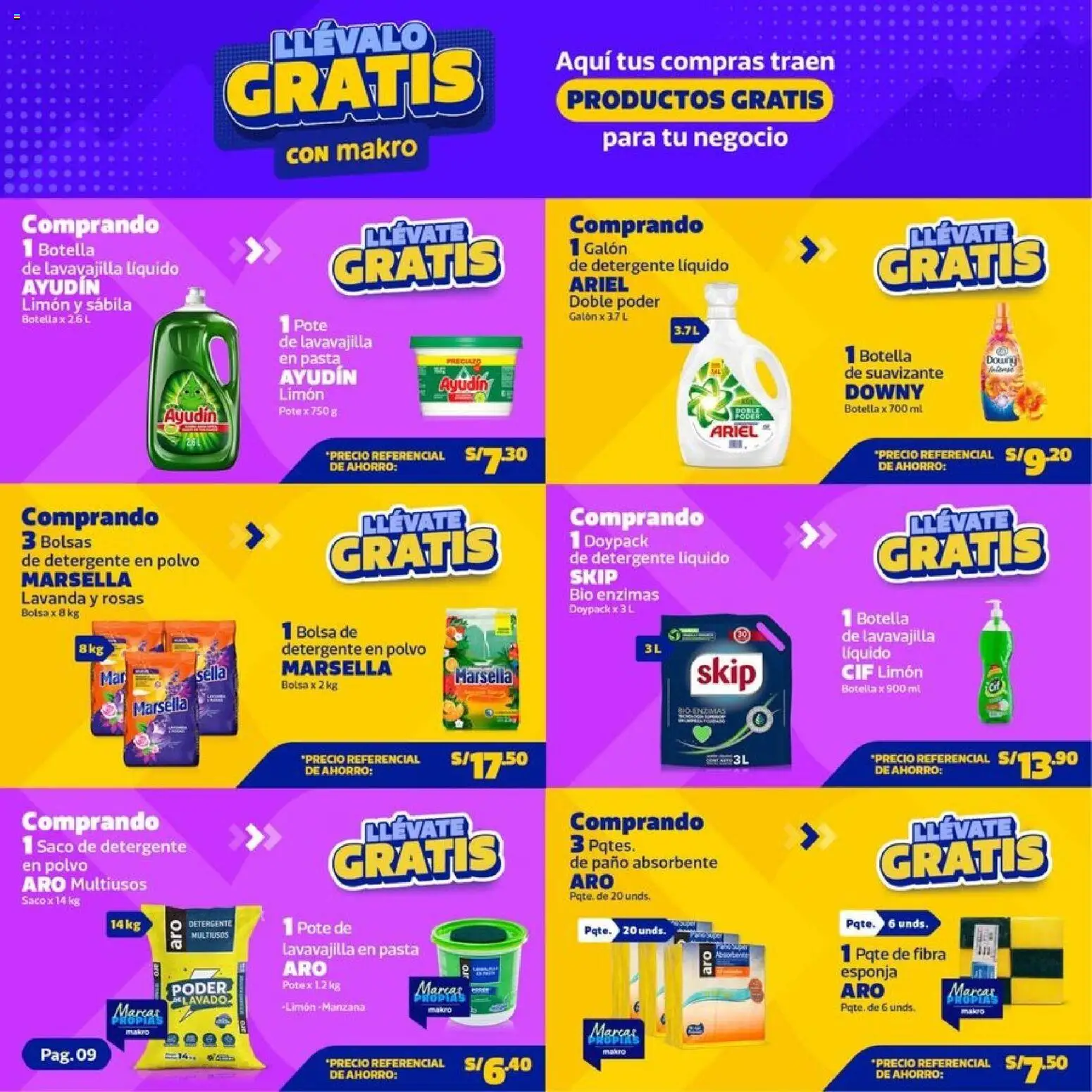 Catálogo Makro válido desde 12.02.2026 | Página: 9 | Productos: Detergente, Pasta, Saco, Polvo