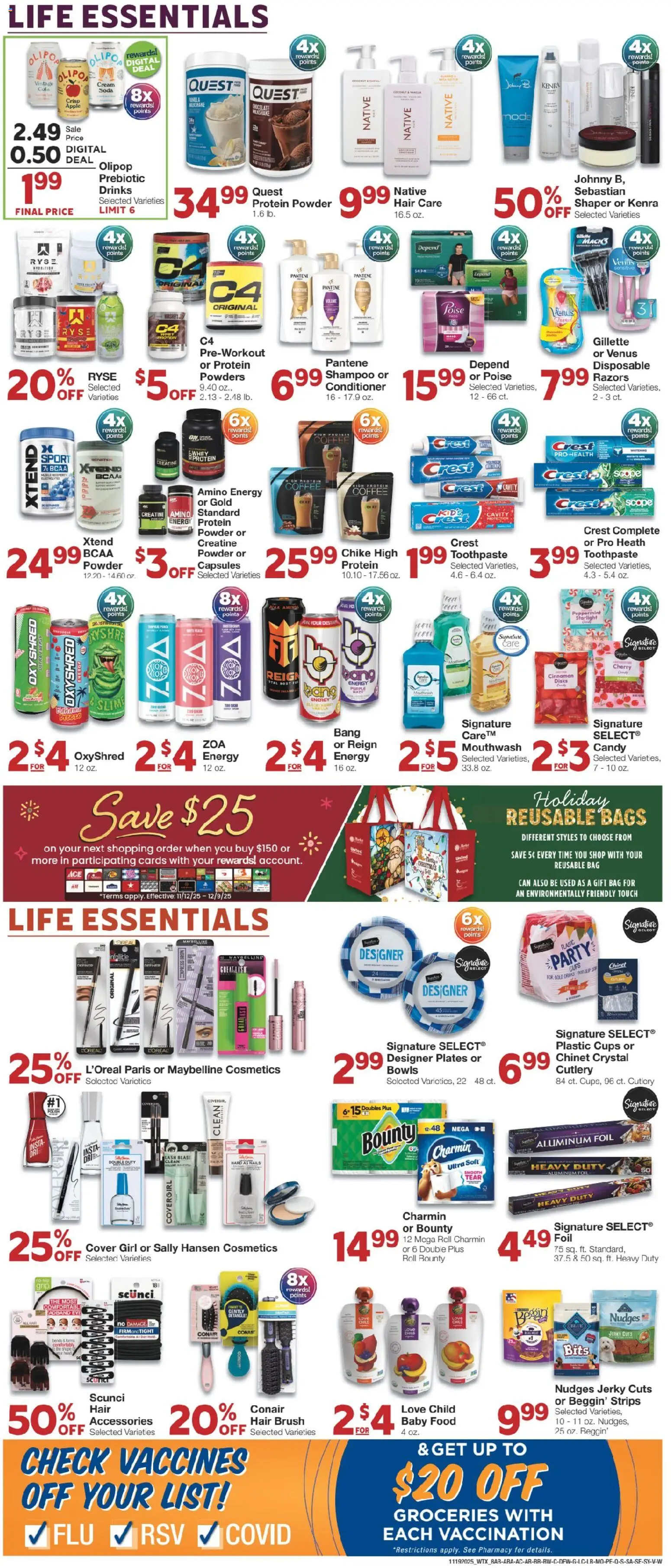 United Supermarkets Weekly Ad - valid from 18.11.2025 | Page: 8 | Products: Protein Powder, Powder, Toothpaste, Mouthwash