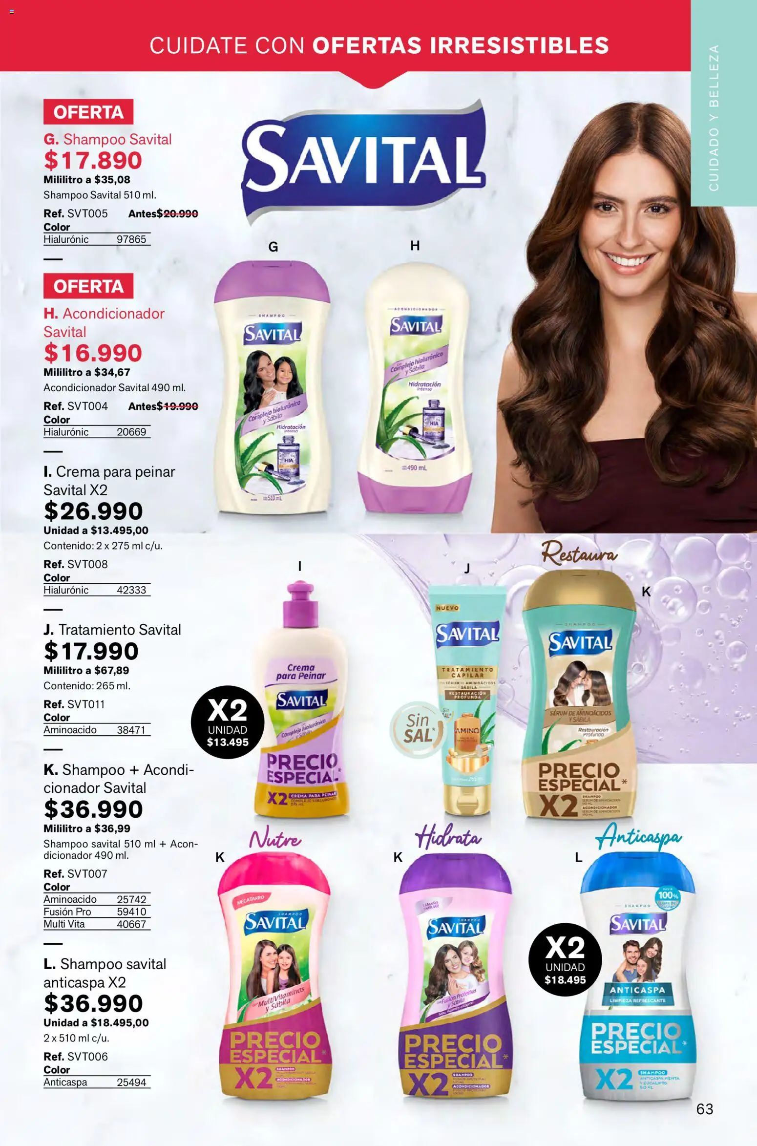 Leonisa revista - valida desde el 02.01.2026 | Página: 63 | Productos: Crema, Serum, Shampoo, Acondicionador