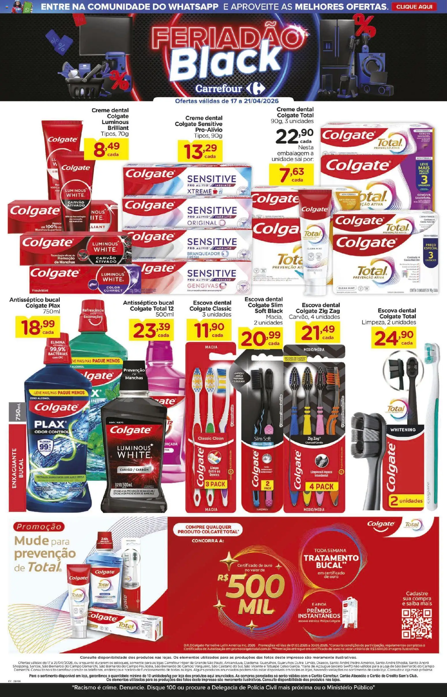 Carrefour Folheto - válido de 17.04.2026 | Página: 2 | Produtos: Creme dental colgate total, Escova, Creme, Creme dental