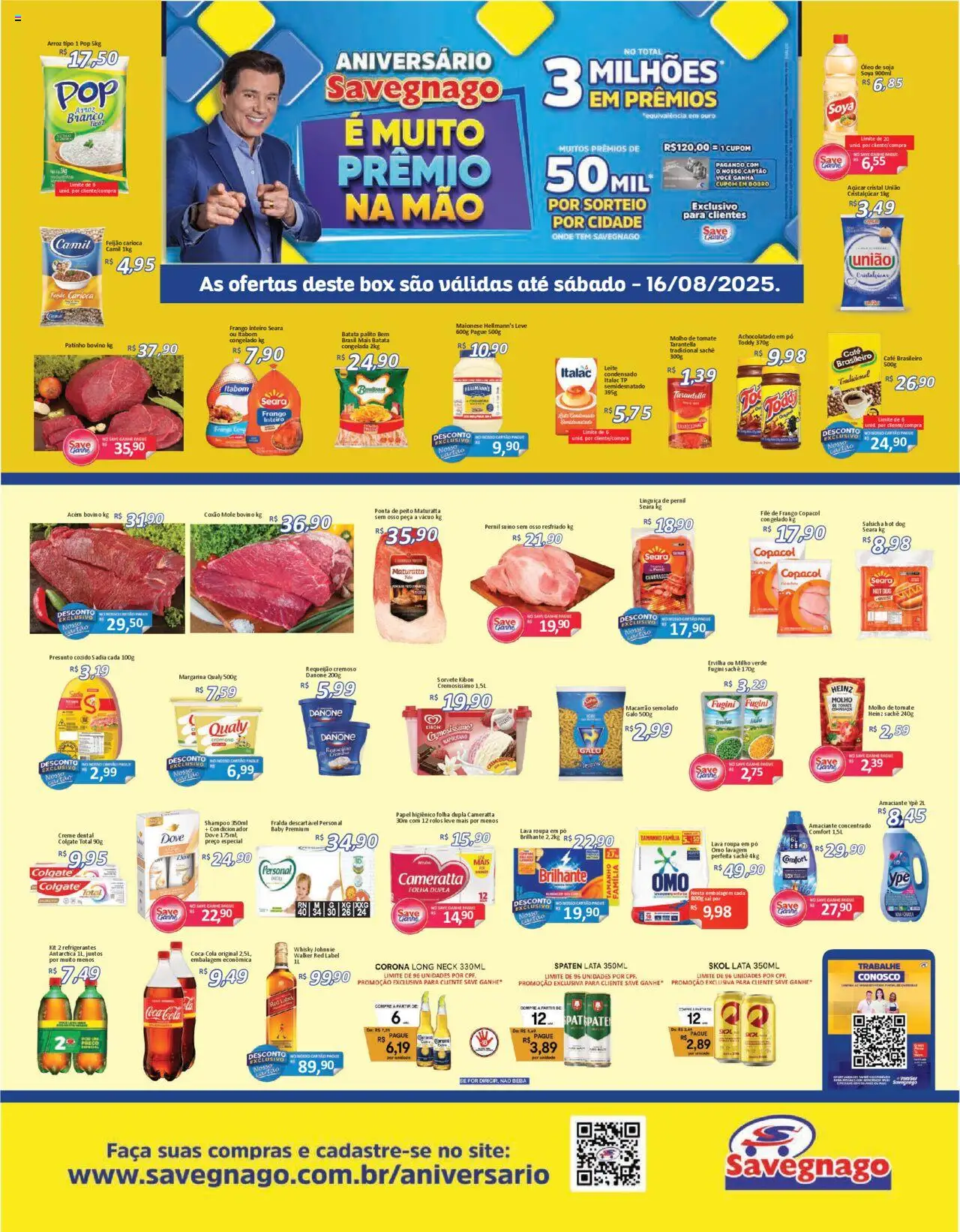 Savegnago Folheto - válido de 14.08.2025 | Página: 1 | Produtos: Faca, Óleo, Batata, Frango