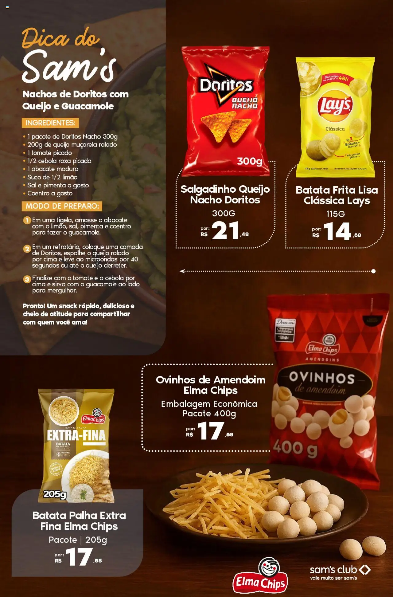 Sam's Club Folheto - válido de 21.07.2025 | Página: 11 | Produtos: Amendoim, Queijo, Suco, Batata palha