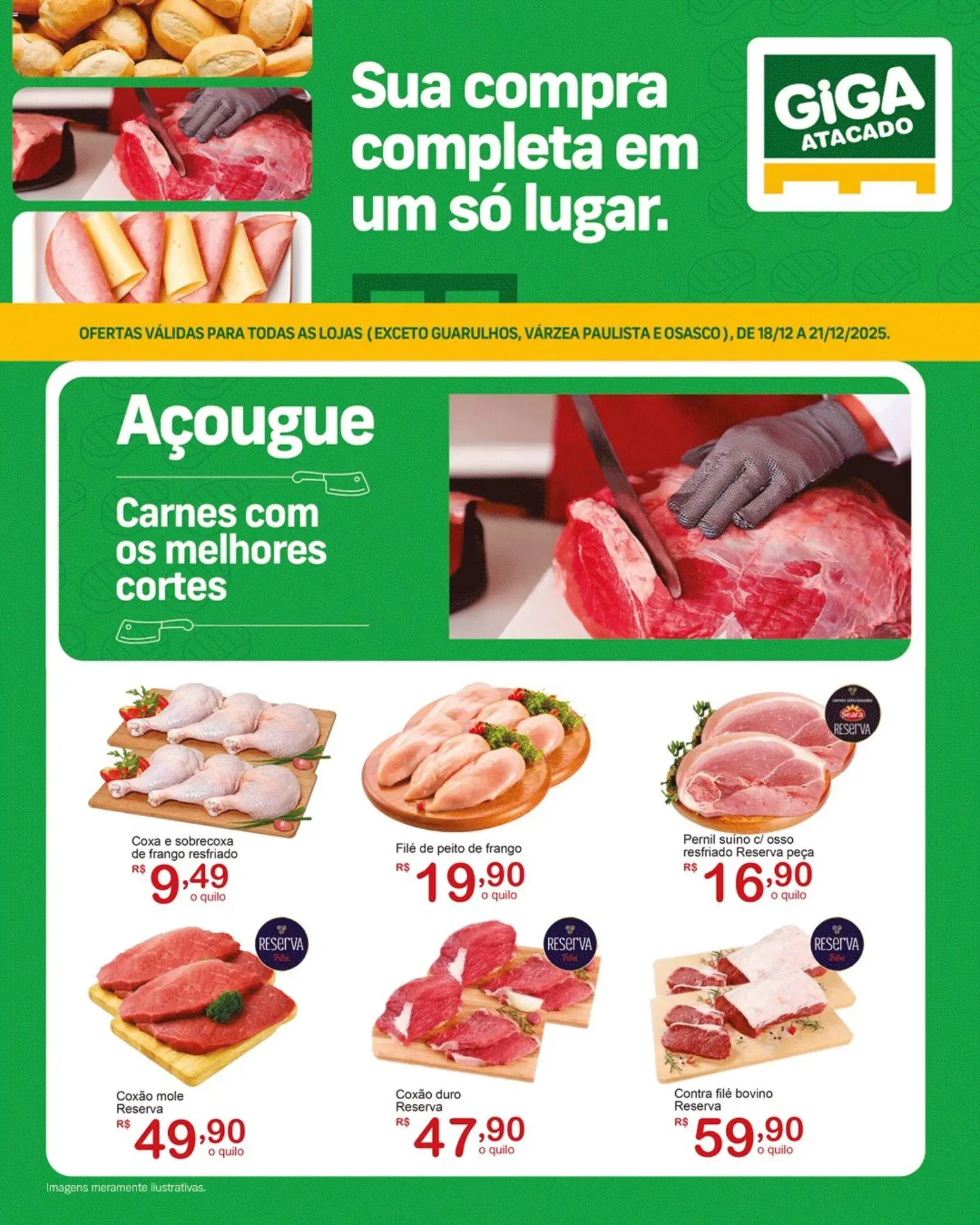 GIGA Atacado Folheto - válido de 18.12.2025 | Página: 1 | Produtos: Contra filé, Pernil, Frango, Peito de frango