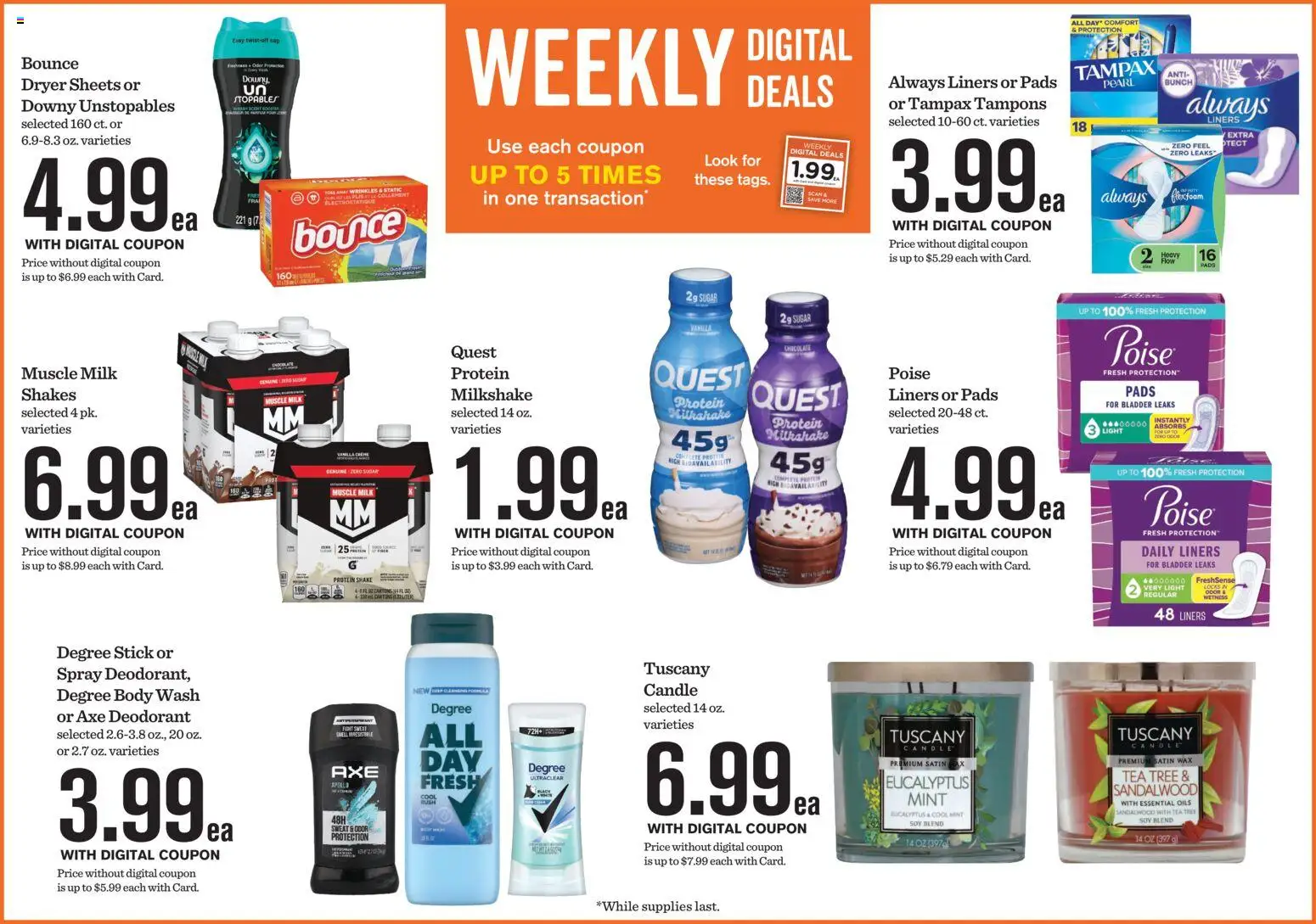 Mariano's Weekly Ad - valid from 21.01.2026 | Page: 4 | Products: Axe, Milk, Tampons, Dryer