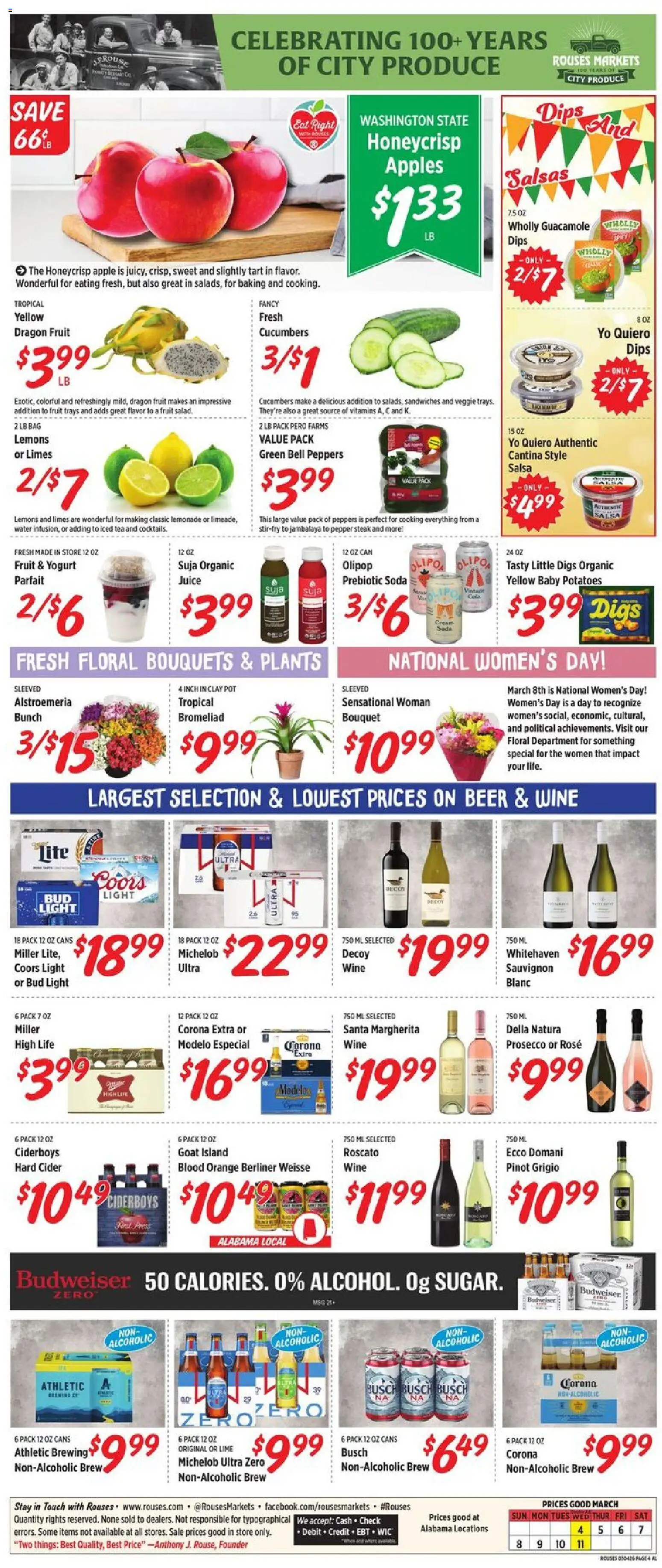 Rouses Weekly Ad - AL - valid from 04.03.2026 | Page: 8 | Products: Peppers, Juice, Cucumbers, Water