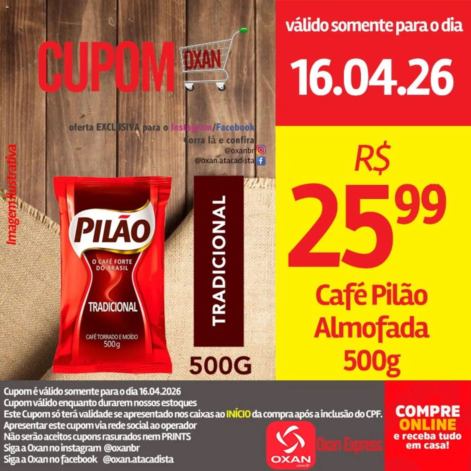 Oxan Atacadista Folheto - válido de 16.04.2026 | Página: 20 | Produtos: Almofada, Café, Café pilão