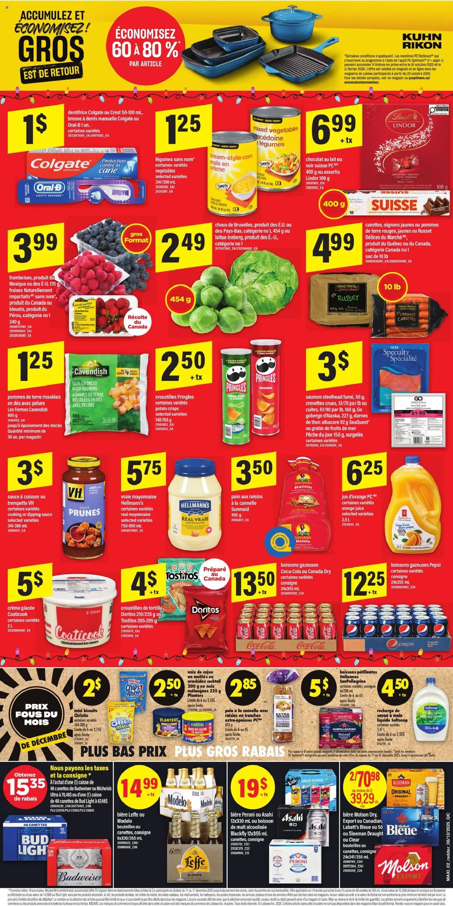 Maxi flyer valid from 11.12.2025 | Page: 2 | Products: Chips, Ice cream, Milk, Juice