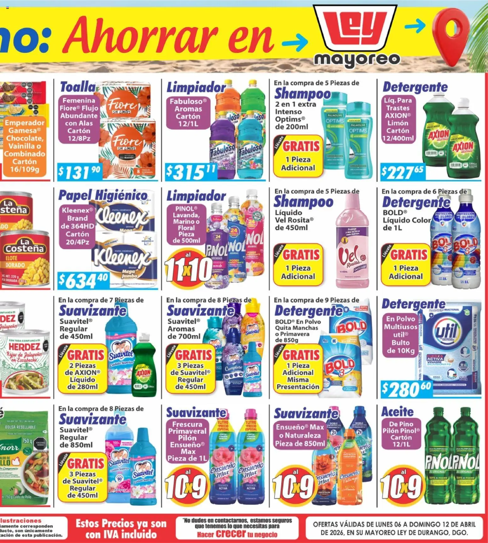 Nuevas ofertas de Casa Ley válidas en toda la República Mexicana desde el 06.04.2026. ¡Encuentra las mejores ofertas en Casa Ley folleto! | Página: 4 | Productos: Pollo, Vinagre, Bolsa, Papel higiénico