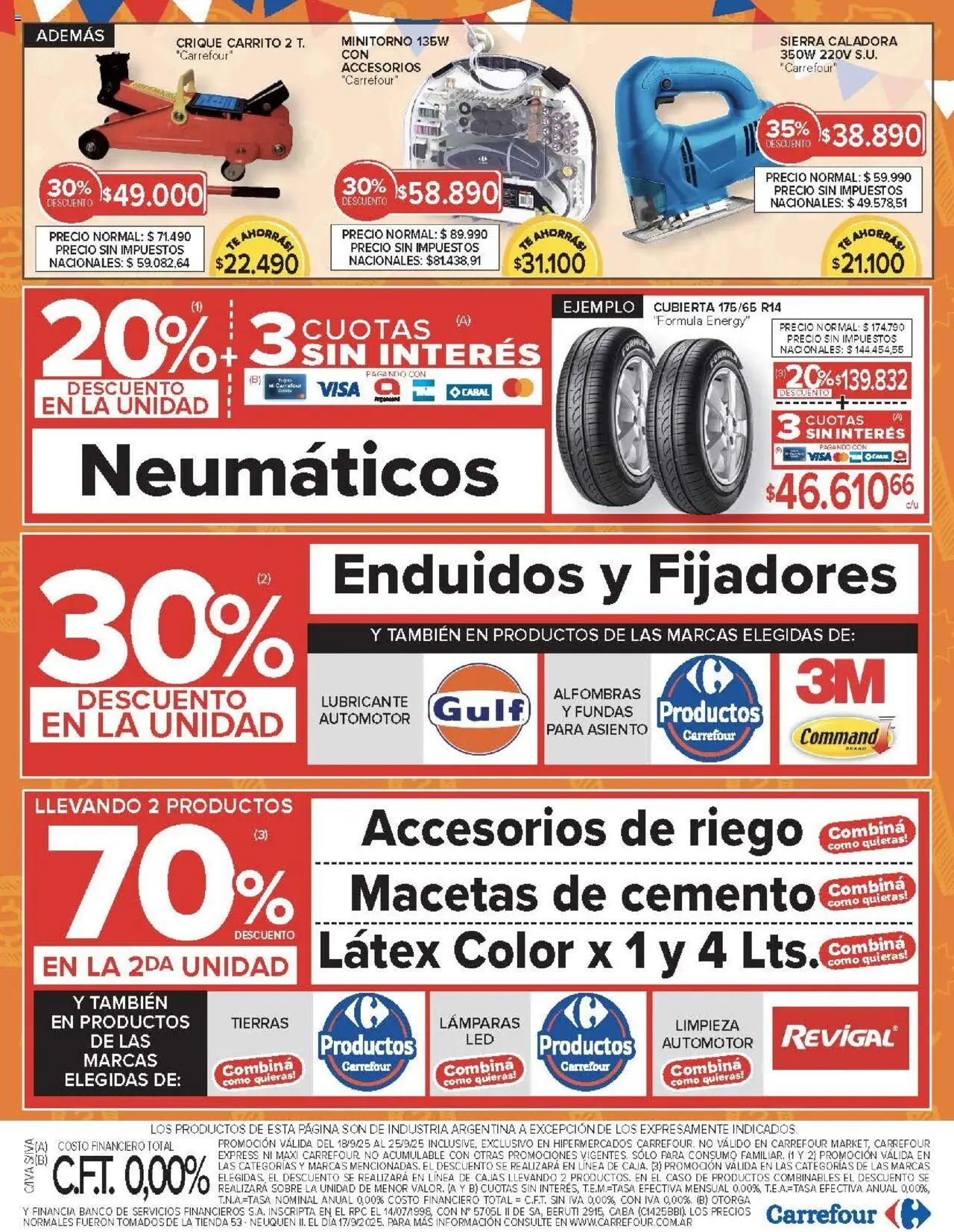 Carrefour ofertas - Comodoro │ válido desde el 18.09.2025 | Página: 18 | Productos: Neumáticos, Sobre, Té, Sierra
