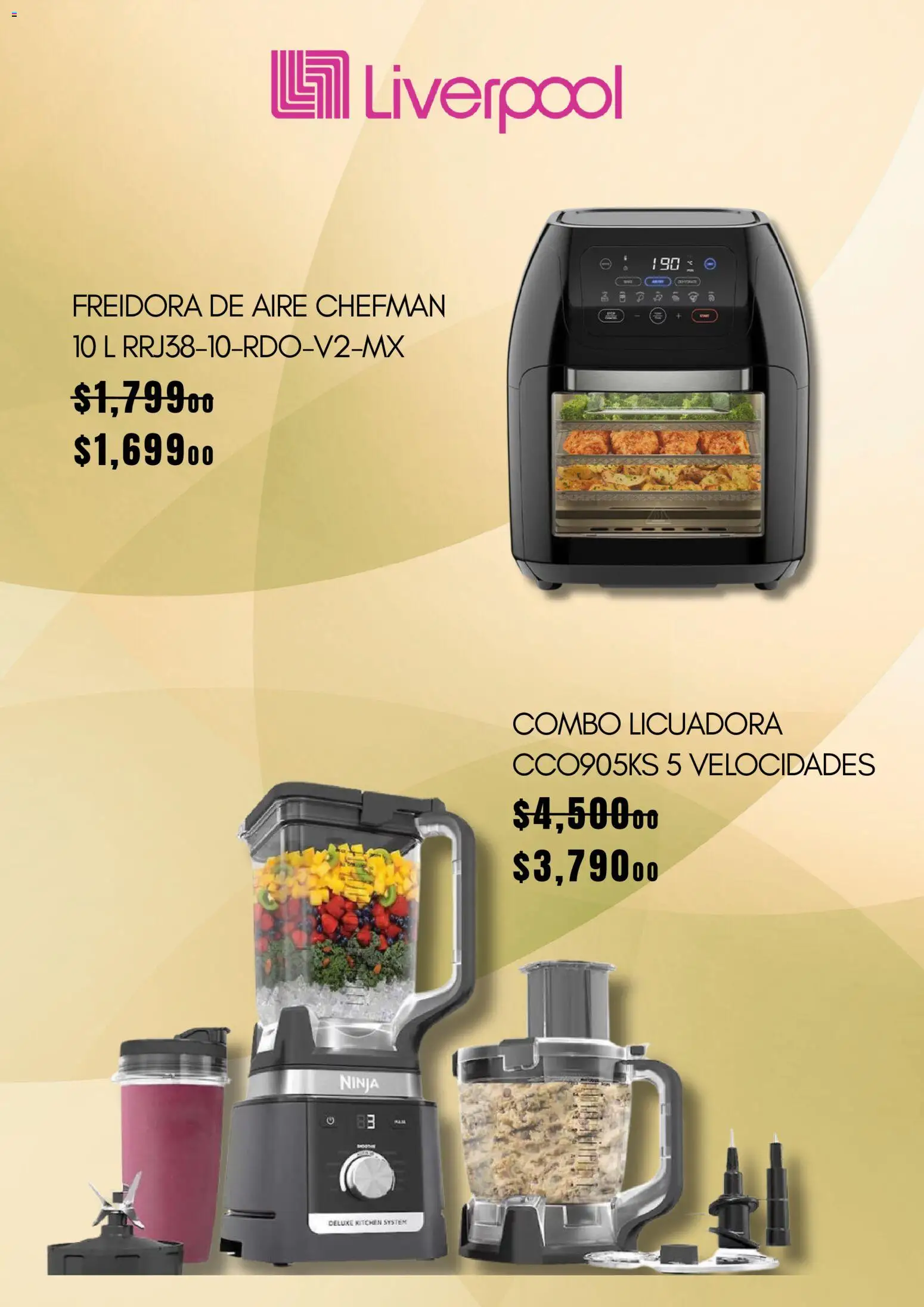 Nuevas ofertas de Liverpool válidas en toda la República Mexicana desde el 23.03.2026. ¡Encuentra las mejores ofertas en Liverpool catálogo Primavera! | Página: 3 | Productos: Freidora de aire, Licuadora, Freidora