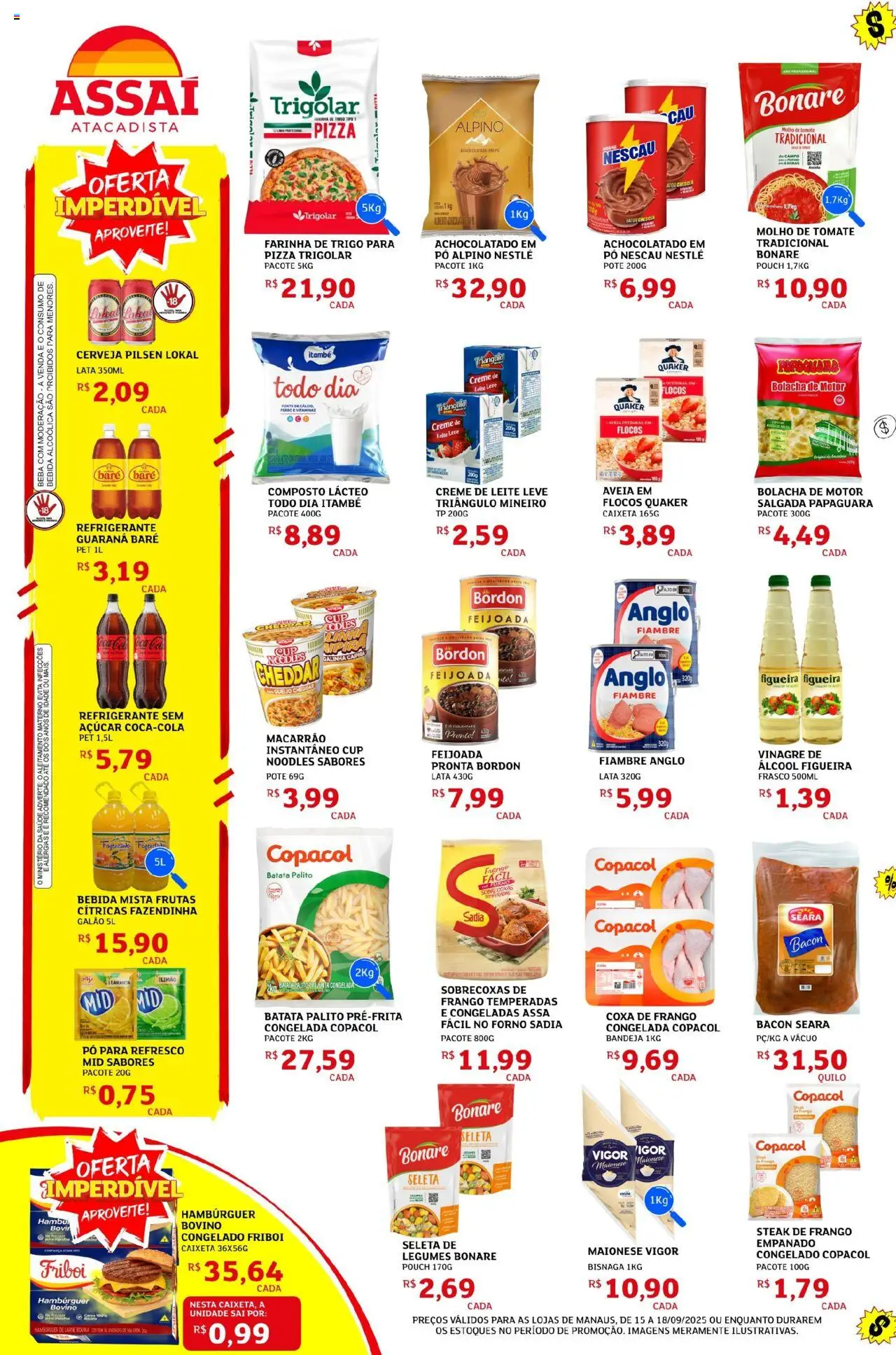 Assaí Atacadista Folheto - válido de 15.09.2025 | Página: 2 | Produtos: Pó, Flocos, Açúcar, Frango