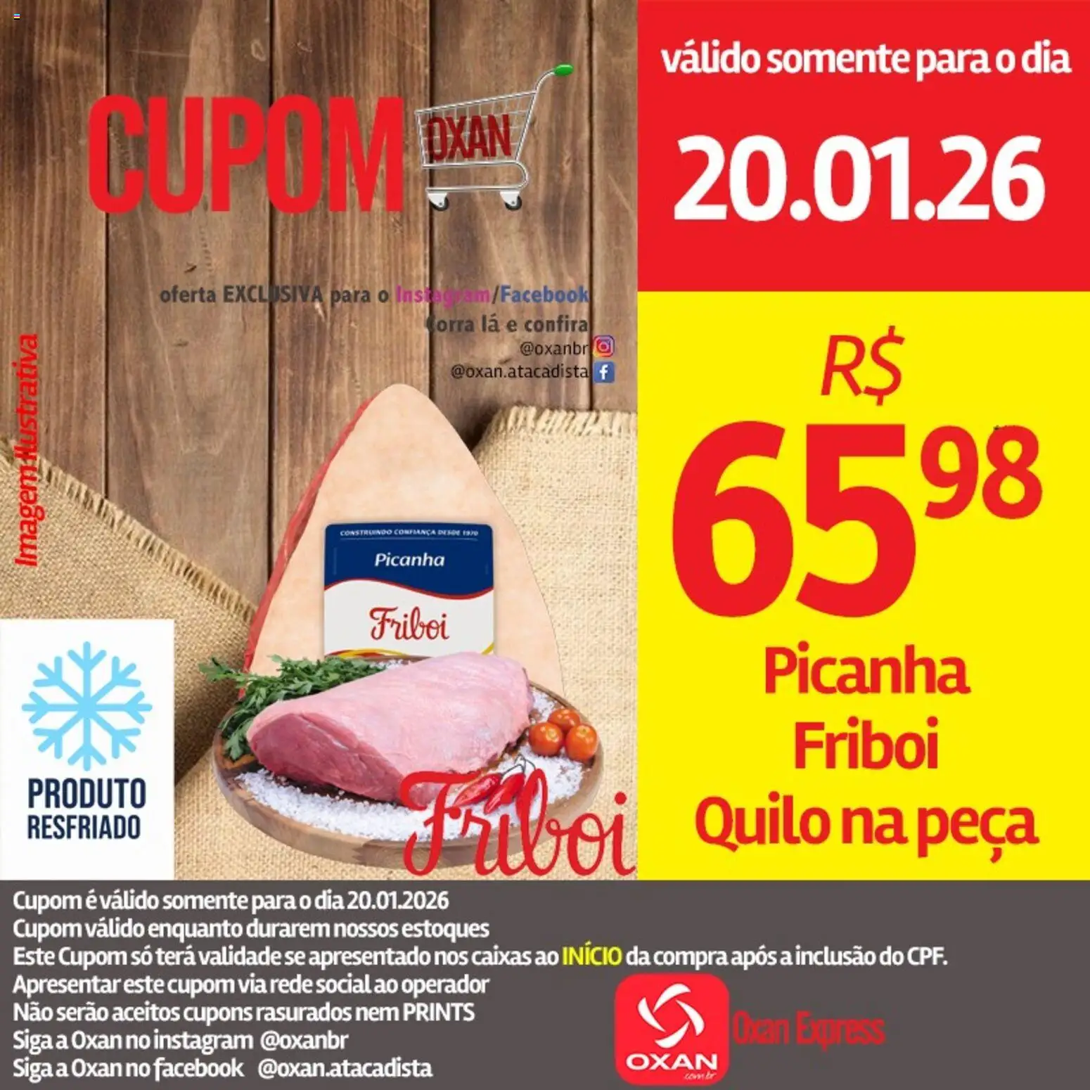 Oxan Atacadista Folheto - válido de 20.01.2026 | Página: 1 | Produtos: Picanha