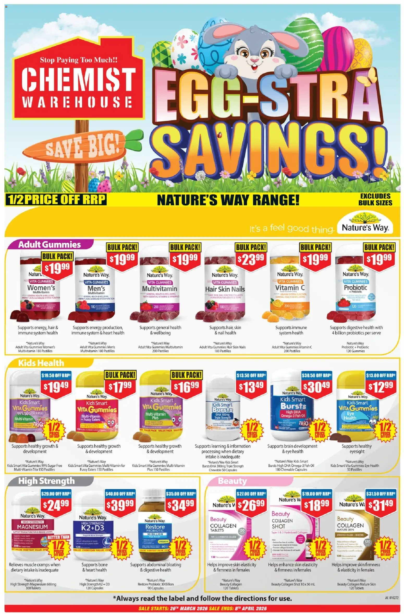 Chemist Warehouse catalogue - valid from 26.03.2026 | Page: 1 | Products: Oil, Multivitamin, Tablets, Vitamin