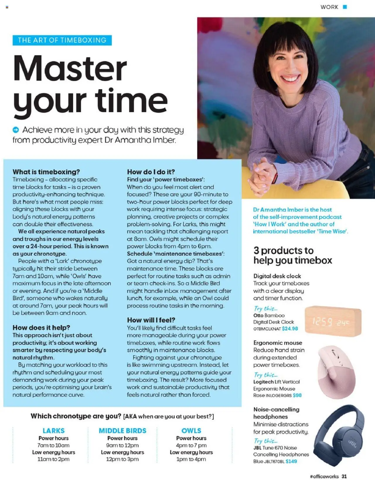 Officeworks catalogue - valid from 13.08.2025 | Page: 32 | Products: Ergonomic, Clock, Digital, Mouse