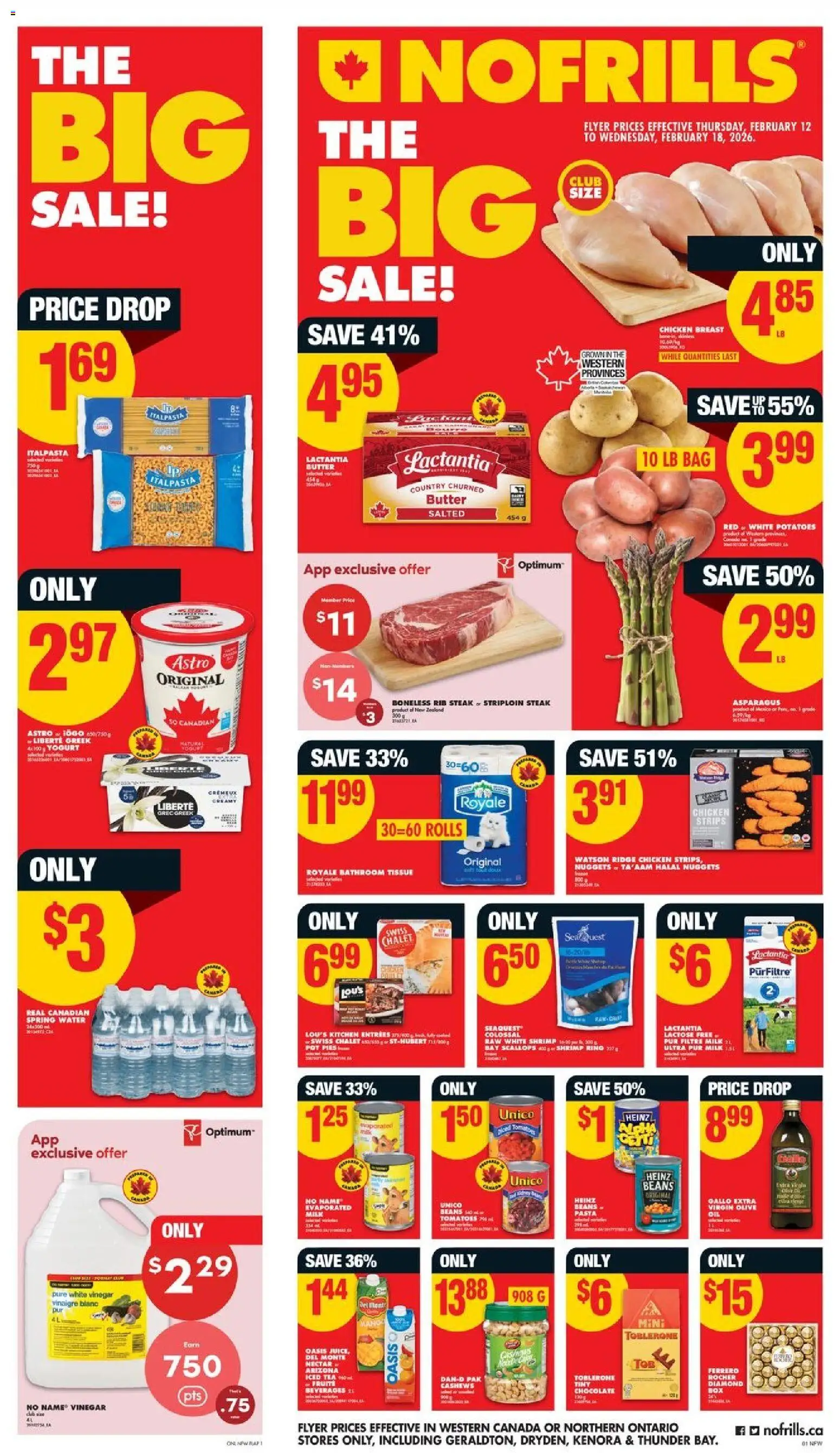 No Frills flyer valid from 12.02.2026 | Page: 1 | Products: Pasta, Bag, Box, Oil