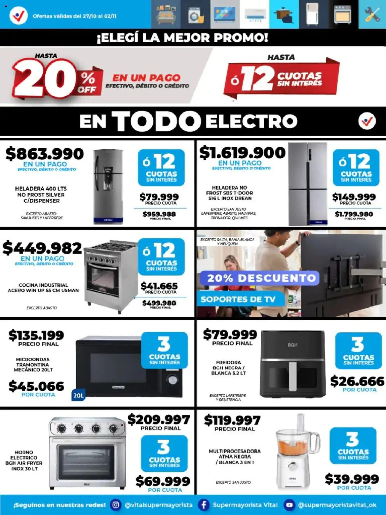 Vital - Especial de nonfood - Bahía Blanca │ válido desde el 27.10.2025 | Página: 2 | Productos: Horno, Cocina, Freidora, Heladera