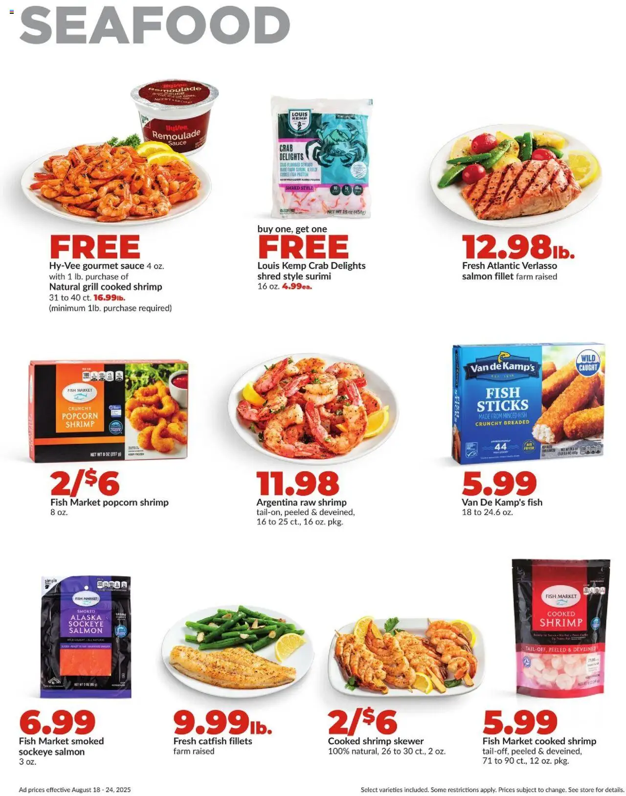HyVee Weekly Ad - valid from 18.08.2025 | Page: 13 | Products: Fryer, Fish, Sauce, Grill