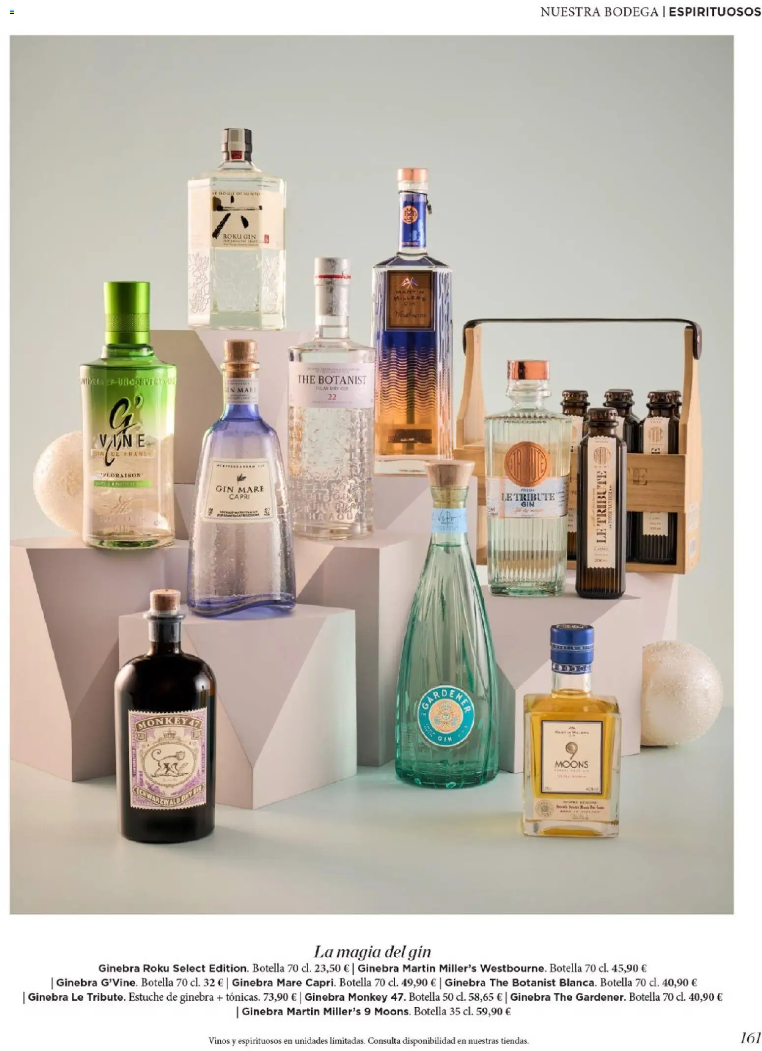 Nuevas ofertas de El Corte Inglés válidas en toda la República Mexicana desde el 19.11.2025. ¡Encuentra las mejores ofertas en El Corte Inglés catálogo El Placer De Regalar! | Página: 161 | Productos: Gin, Estuche, Ginebra, Botella