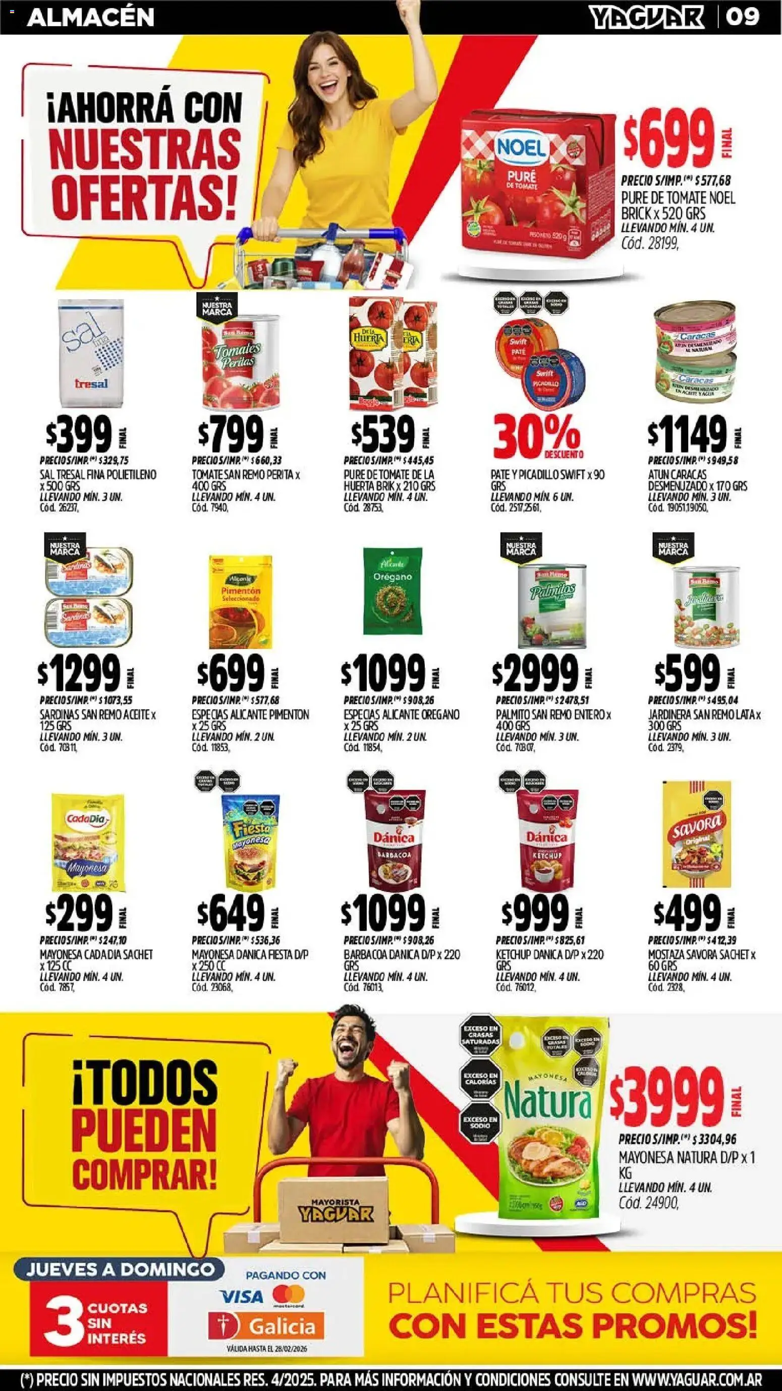 Yaguar - Oferta Semanal Santa Fé │ válido desde el 23.02.2026 | Página: 9 | Productos: Mayonesa, Ketchup, Mostaza, Pimentón