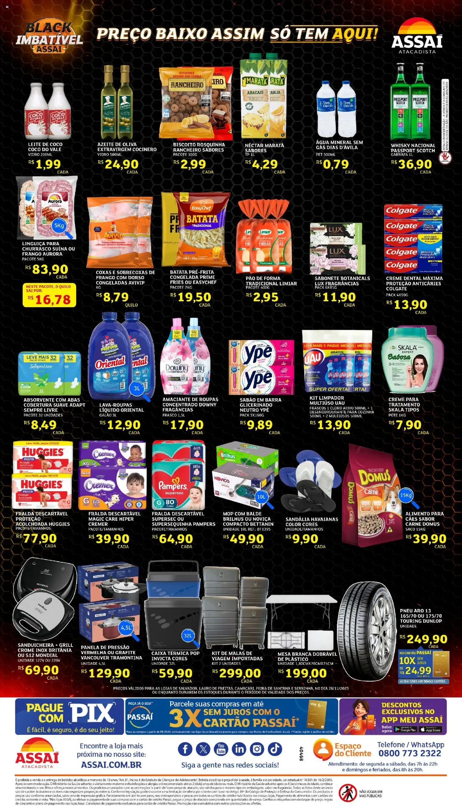 Assaí Atacadista Folheto - válido de 28.11.2025 | Página: 2 | Produtos: Cloro, Rosquinha, Creme dental, Azeite