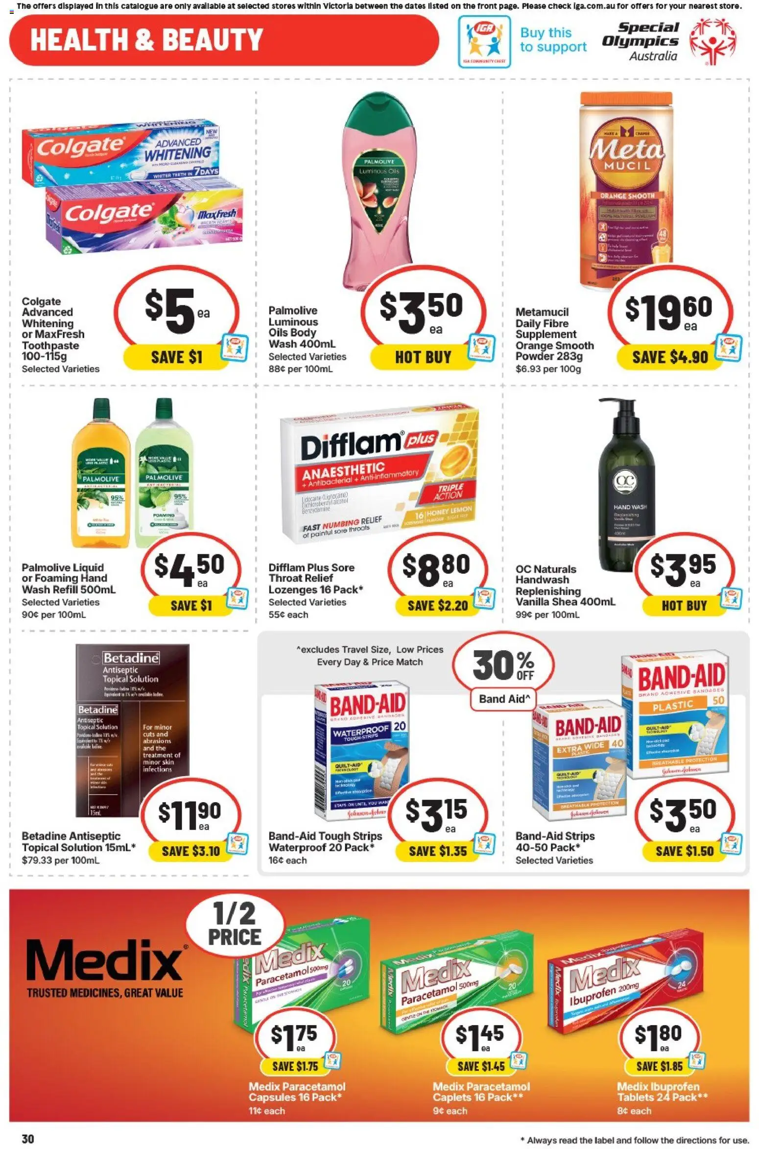 IGA catalogue - valid from 29.04.2026 | Page: 30 | Products: Toothpaste, Lemon, Treatment, Tablets