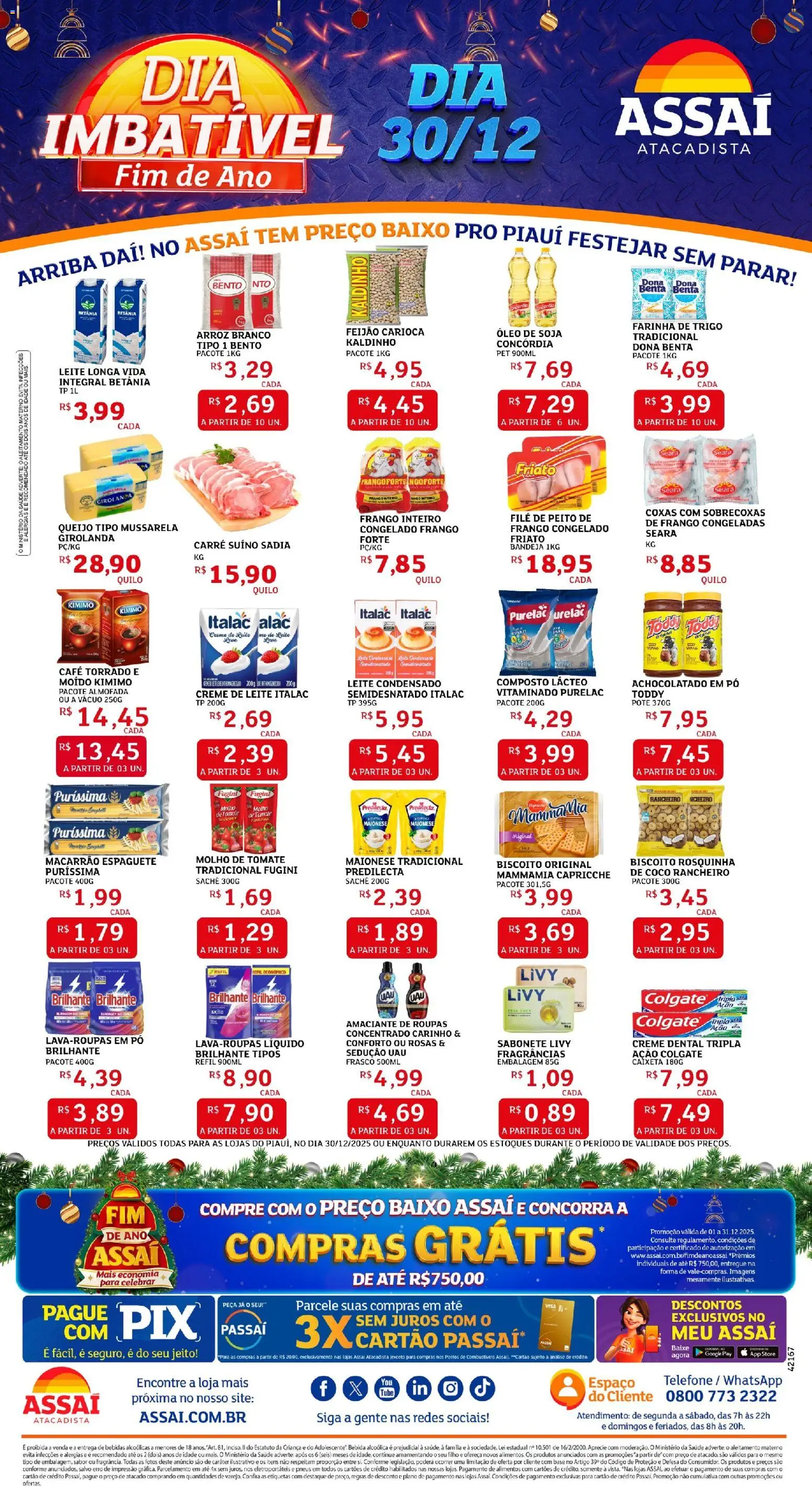 Assaí Atacadista Folheto - válido de 30.12.2025 | Página: 1 | Produtos: Farinha de trigo, Almofada, Café, Bebida