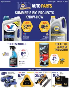 Preview of NAPA Auto Parts weekly flyer / circulaire from shop NAPA Auto Parts valid from 01.08.2025