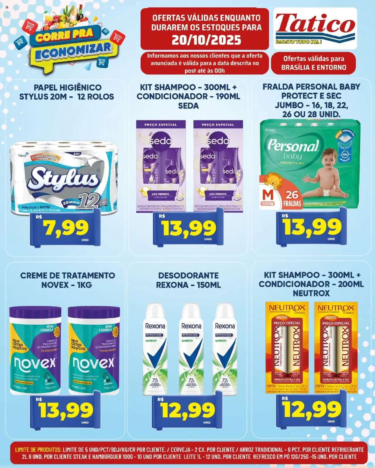 Tatico Folheto - válido de 20.10.2025 | Página: 12 | Produtos: Shampoo, Arroz, Hambúrguer, Fraldas