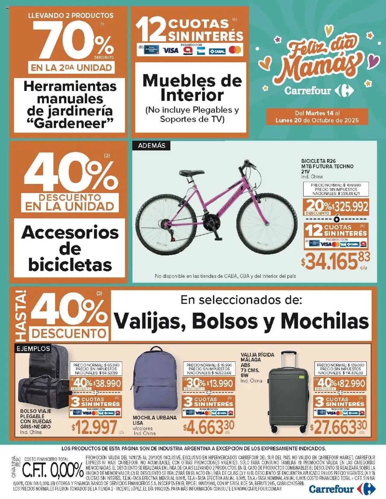 Carrefour ofertas - Chubut │ válido desde el 14.10.2025 | Página: 8 | Productos: Banco, Sobre, Bolso, Mochila