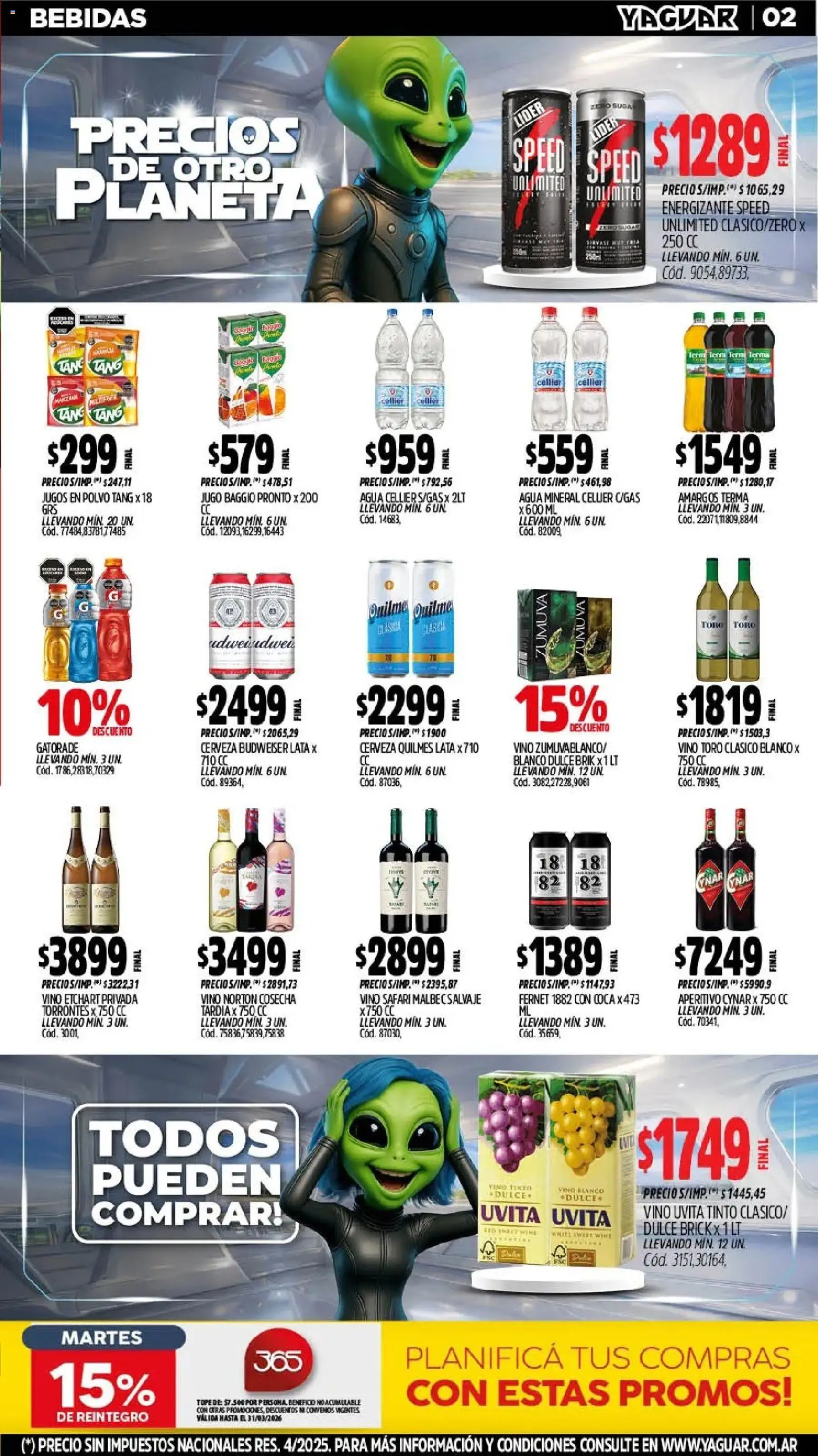 Yaguar - Oferta Semanal San Juan │ válido desde el 03.03.2026 | Página: 2 | Productos: Polvo, Fernet, Vino, Cerveza