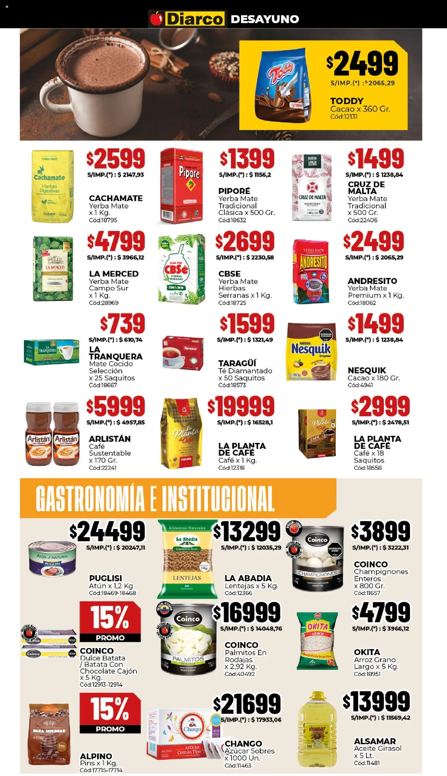 Diarco ofertas │ válido desde el 02.03.2026 | Página: 4 | Productos: Batata, Aceite, Atún, Arroz