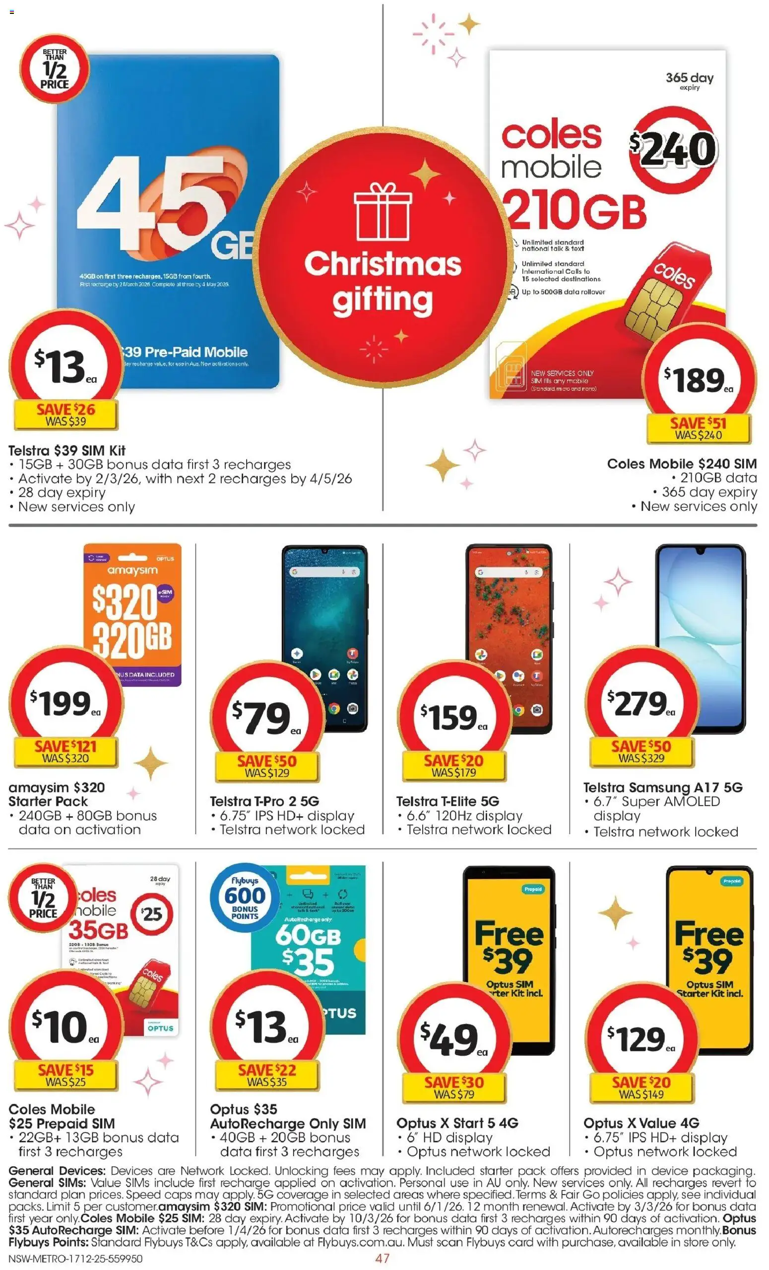 Coles catalogue - valid from 17.12.2025 | Page: 47 | Products: Date, Device, Mobile