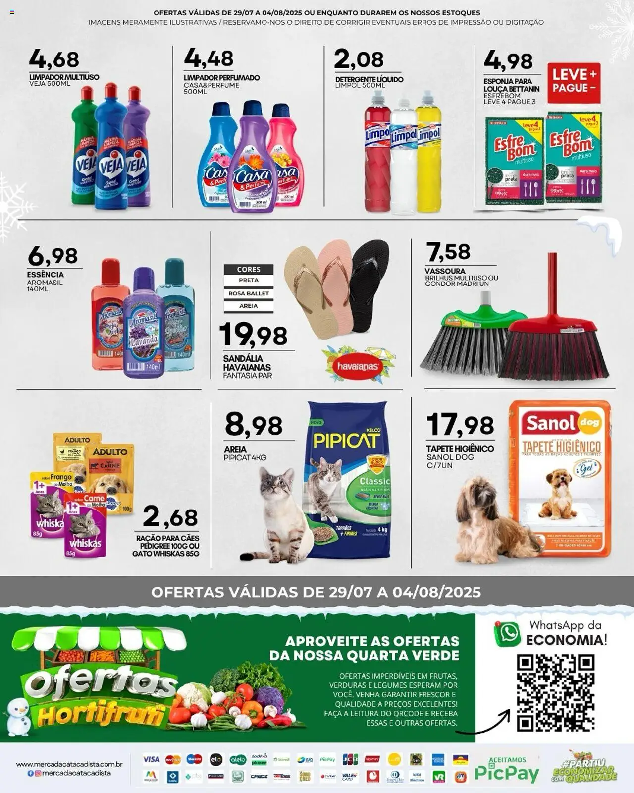 Mercadão Atacadista Folheto - válido de 29.07.2025 | Página: 12 | Produtos: Esponja, Fantasia, Tapete higiênico, Vassoura
