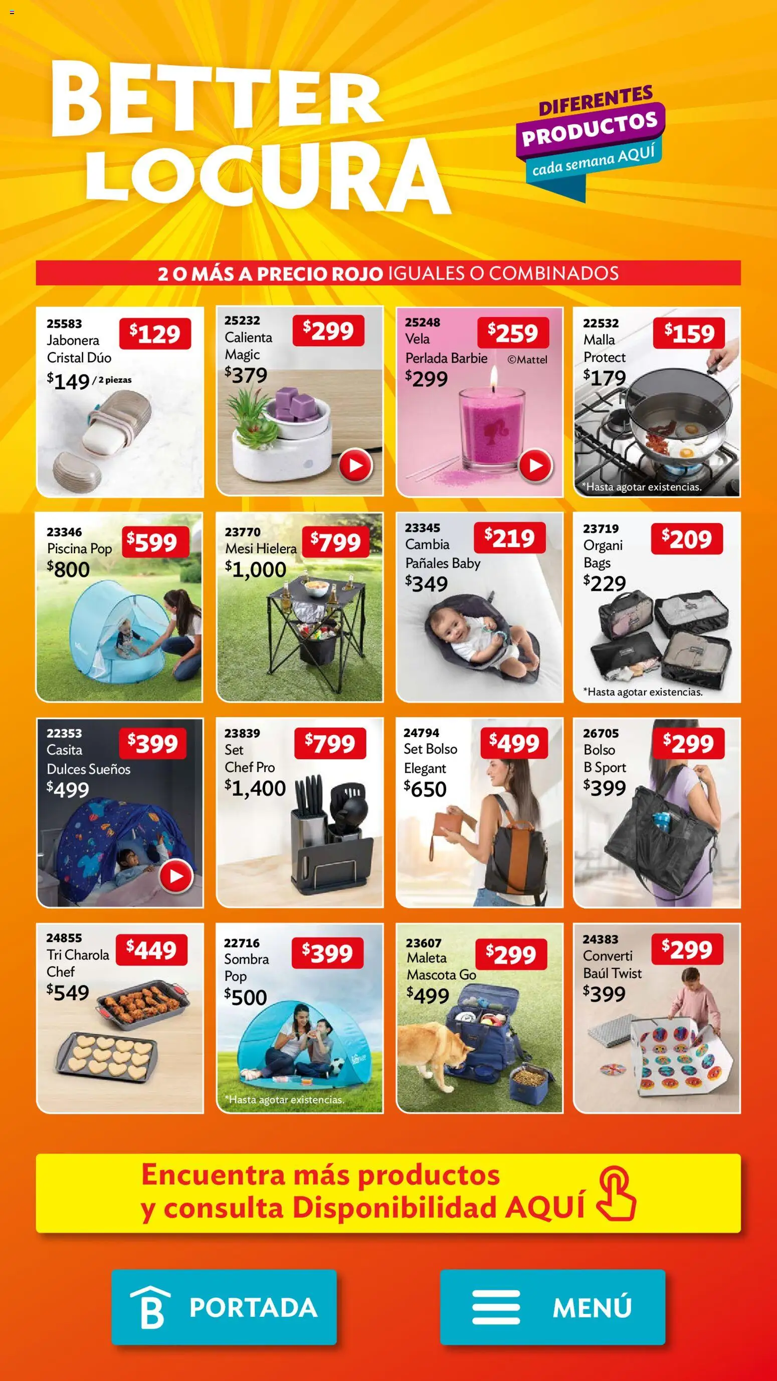 Nuevas ofertas de Betterware válidas en toda la República Mexicana desde el 04.05.2026. ¡Encuentra las mejores ofertas en Betterware campaña 5 2026! | Página: 111 | Productos: Maleta, Vela, Malla, Jabonera