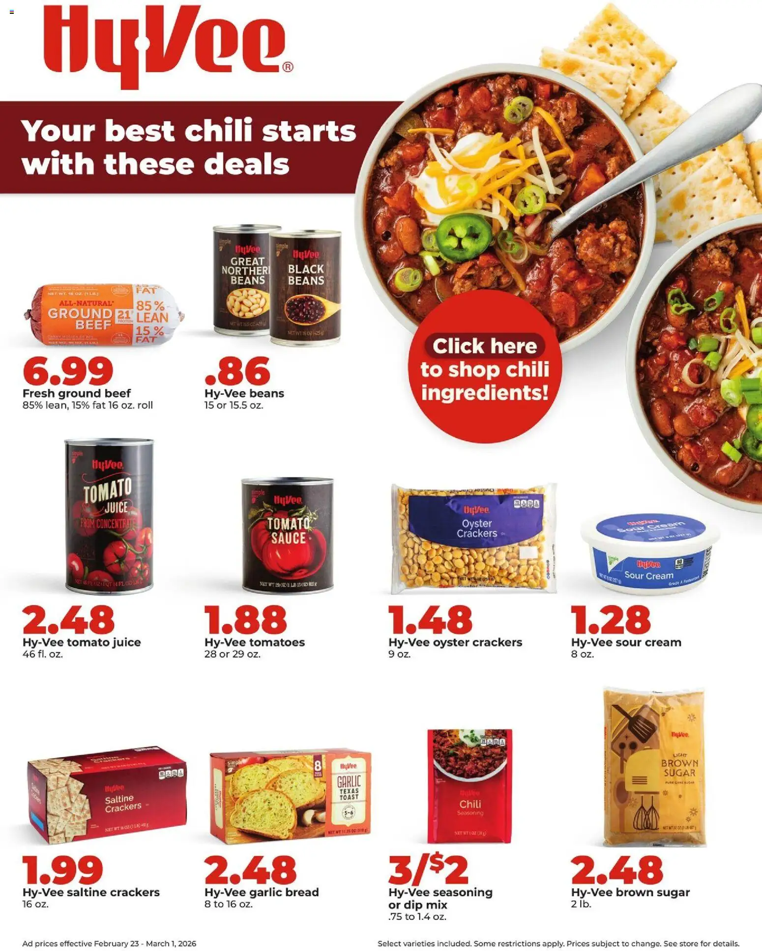 HyVee Weekly Ad - valid from 23.02.2026 | Page: 23 | Products: Bread, Juice, Beef, Sauce