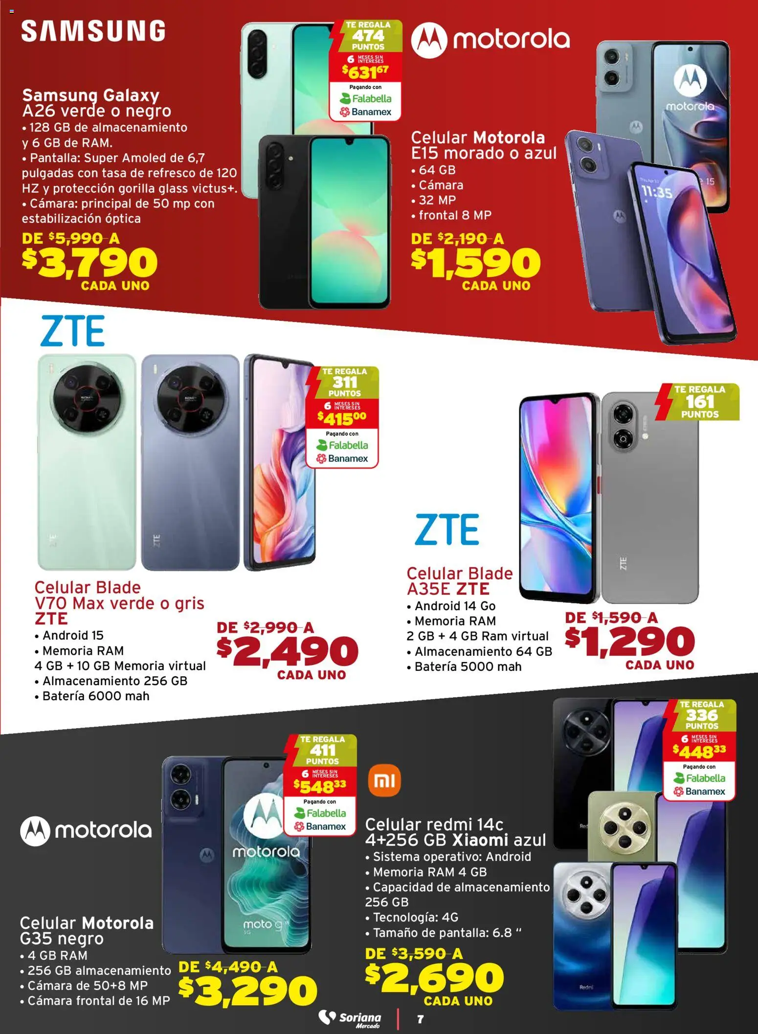 Nuevas ofertas de Soriana válidas en toda la República Mexicana desde el 21.11.2025. ¡Encuentra las mejores ofertas en Soriana - Black Prices Mercado Nacional! | Página: 7 | Productos: Refresco, Cámara, Té, Batería