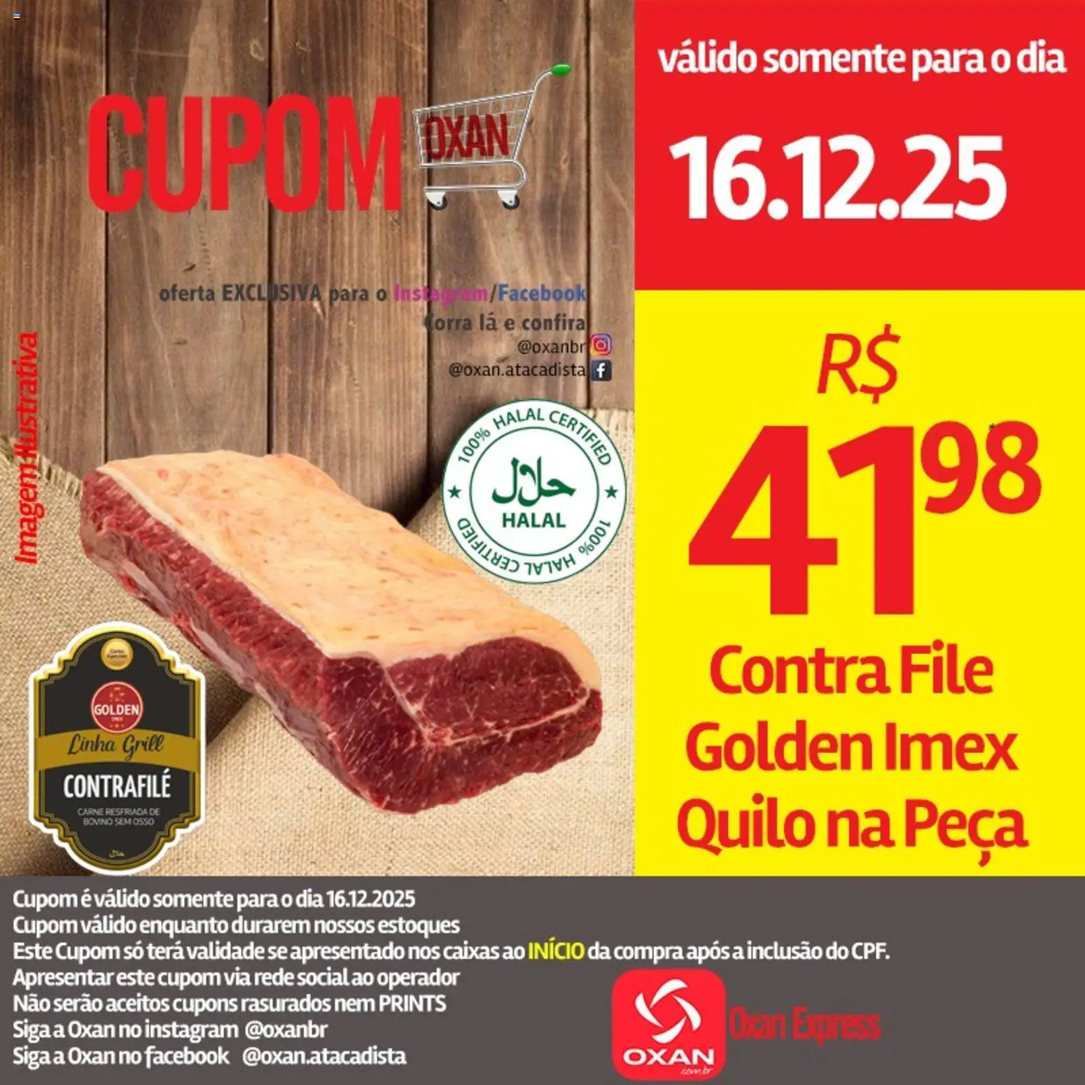 Oxan Atacadista Folheto - válido de 16.12.2025 | Página: 1 | Produtos: Grill, Contra filé, Carne