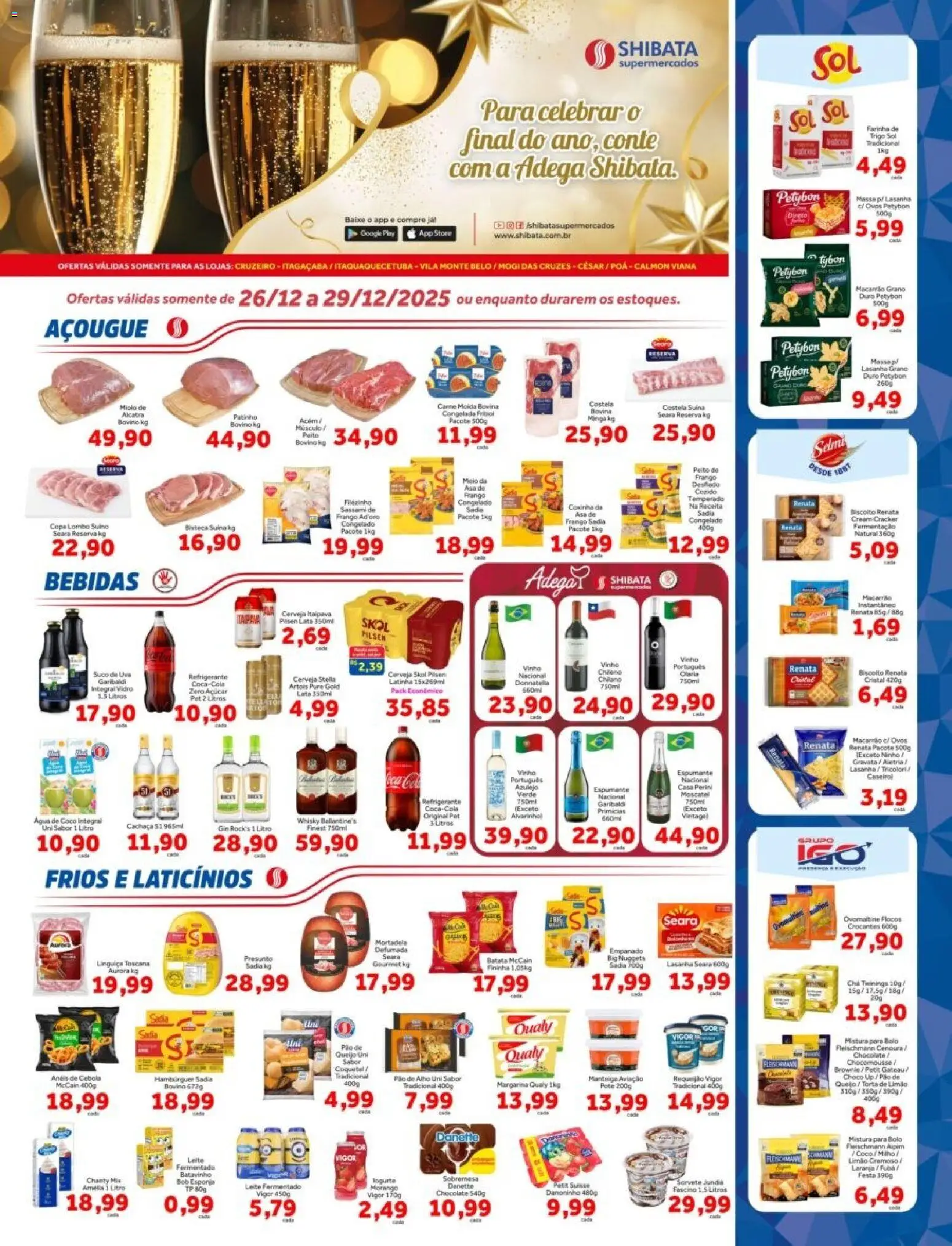 Shibata Folheto - válido de 26.12.2025 | Página: 1 | Produtos: Chocolate, Suco, Lasanha, Cream cracker
