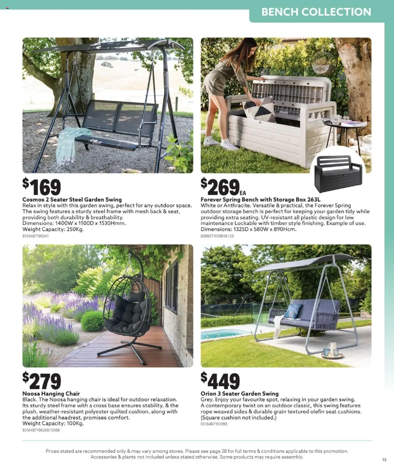 Mitre 10 catalogue - valid from 03.09.2025 | Page: 13 | Products: Chair, Cushion, Accessories, Bench