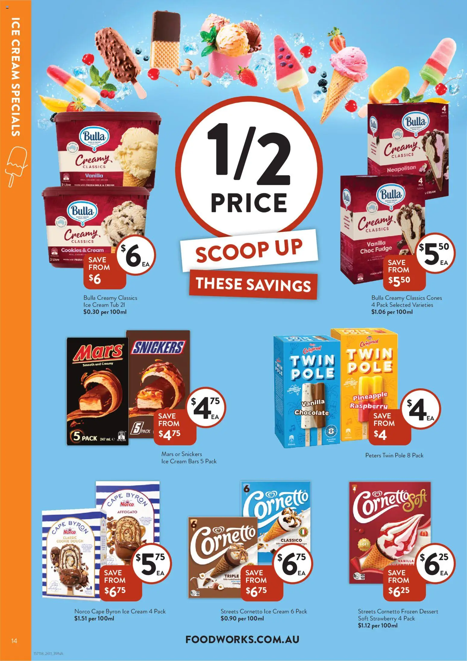 Foodworks catalogue - valid from 26.11.2025 | Page: 14 | Products: Milk, Pineapple, Cream, Ice cream