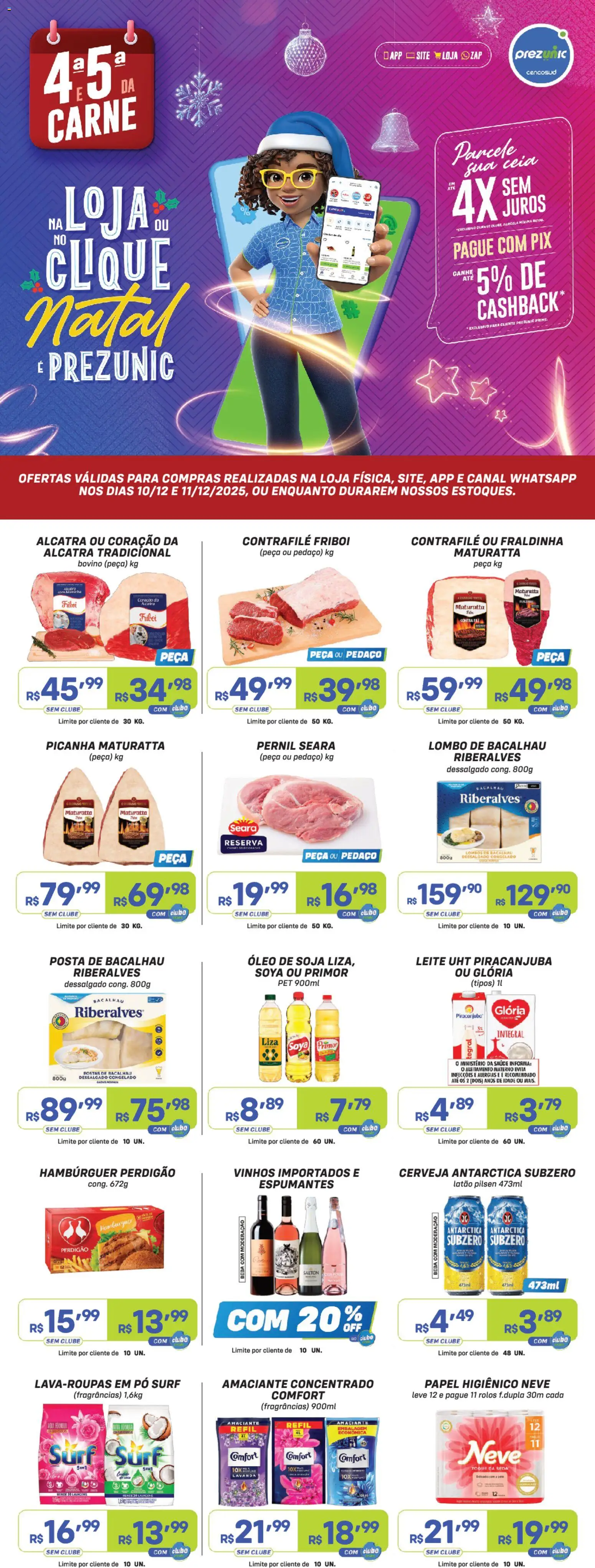 Prezunic Folheto - válido de 10.12.2025 | Página: 1 | Produtos: Alcatra, Cerveja, Carne, Soja