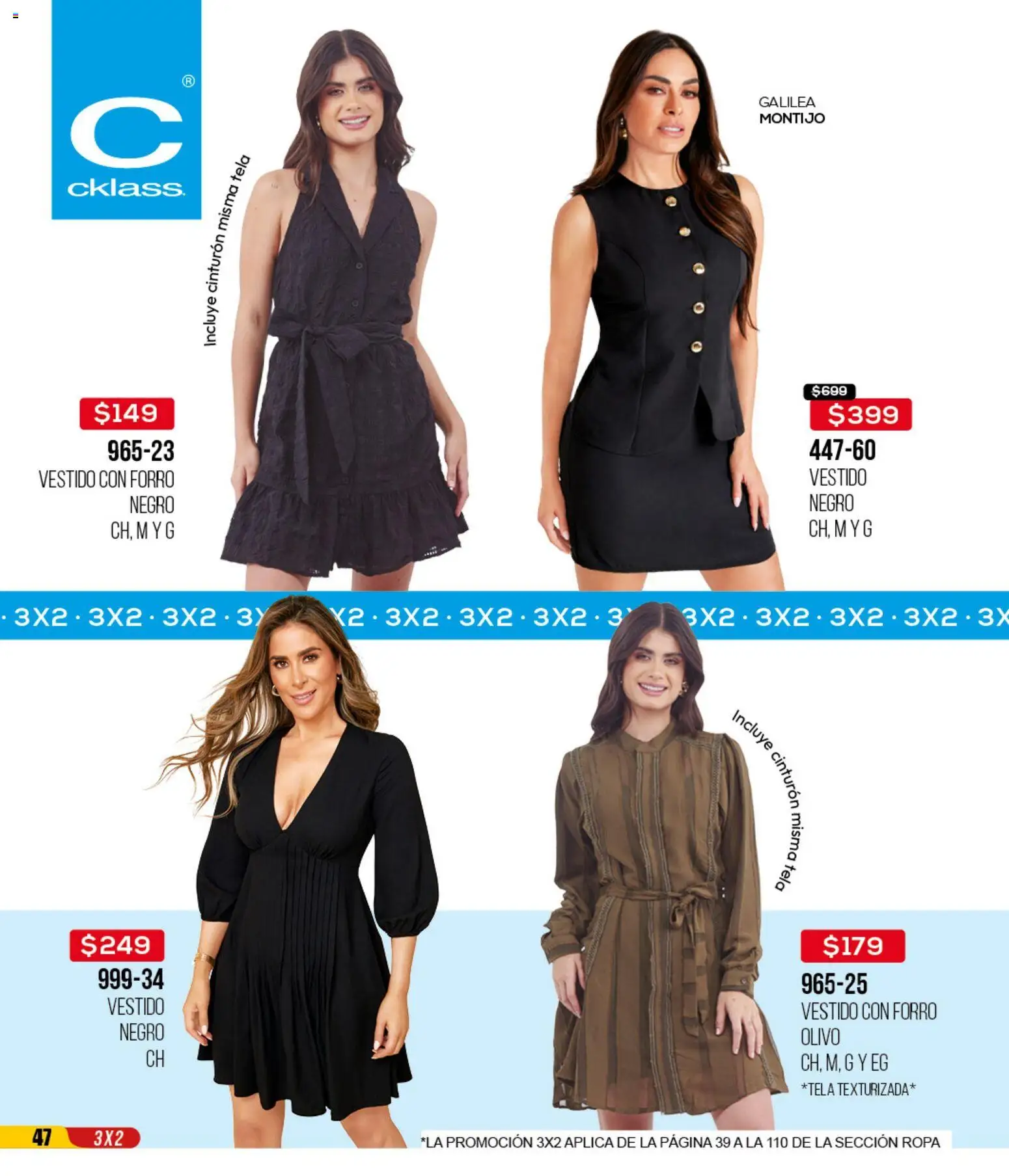 Nuevas ofertas de Cklass válidas en toda la República Mexicana desde el 14.04.2026. ¡Encuentra las mejores ofertas en Cklass catálogo 3X2 Digital Ropa! | Página: 48 | Productos: Cinturón, Ropa, Vestido