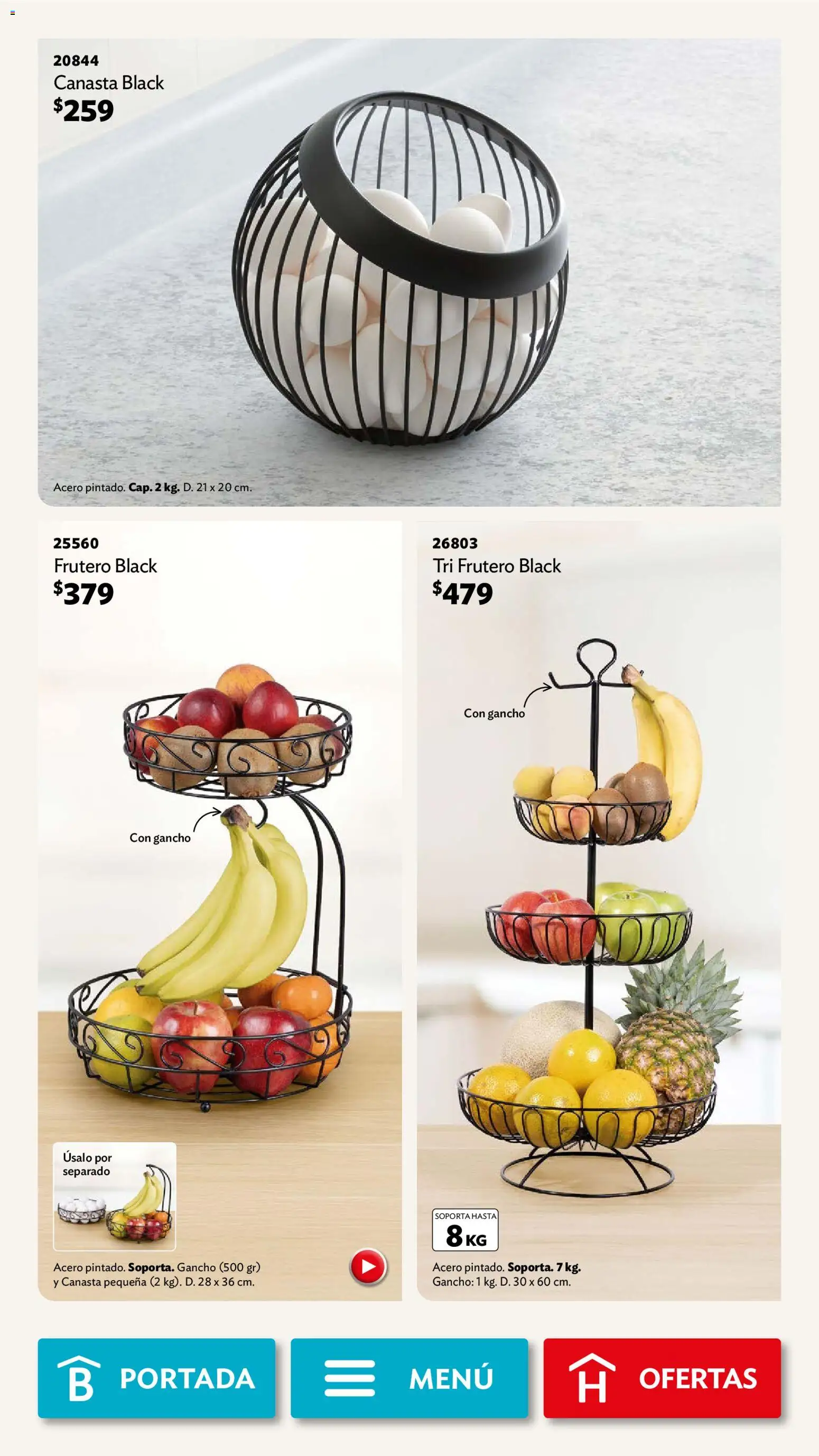 Nuevas ofertas de Betterware válidas en toda la República Mexicana desde el 04.05.2026. ¡Encuentra las mejores ofertas en Betterware campaña 5 2026! | Página: 51 | Productos: Frutero, Canasta