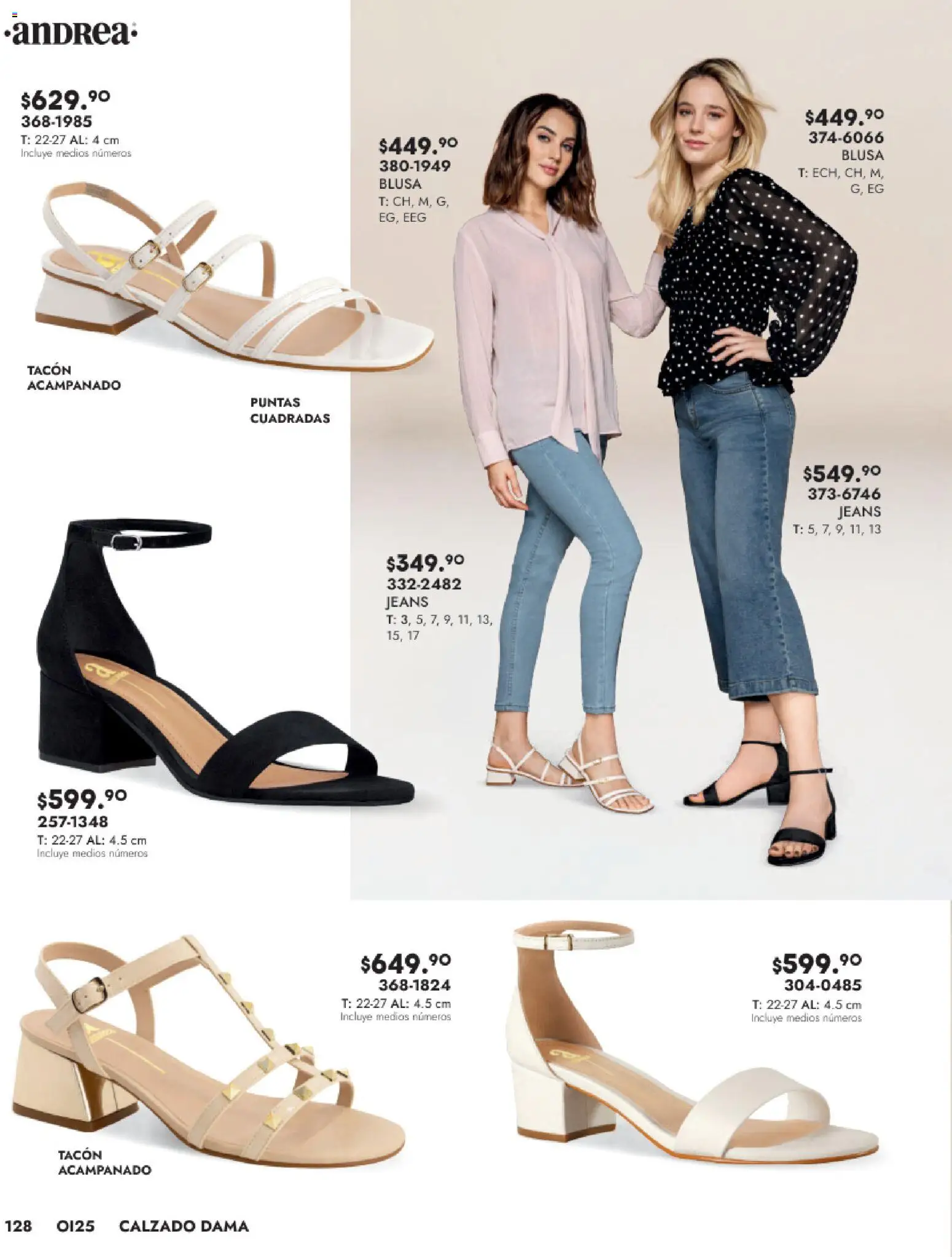 Nuevas ofertas de Andrea válidas en toda la República Mexicana desde el 24.08.2025. ¡Encuentra las mejores ofertas en Andrea - Catálogo Calzado Dama! | Página: 128 | Productos: Blusa