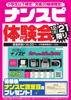 20.12.2025から有効なオファーを含む ヤマダ 電機 - ナンスピ体験会 12/21限り