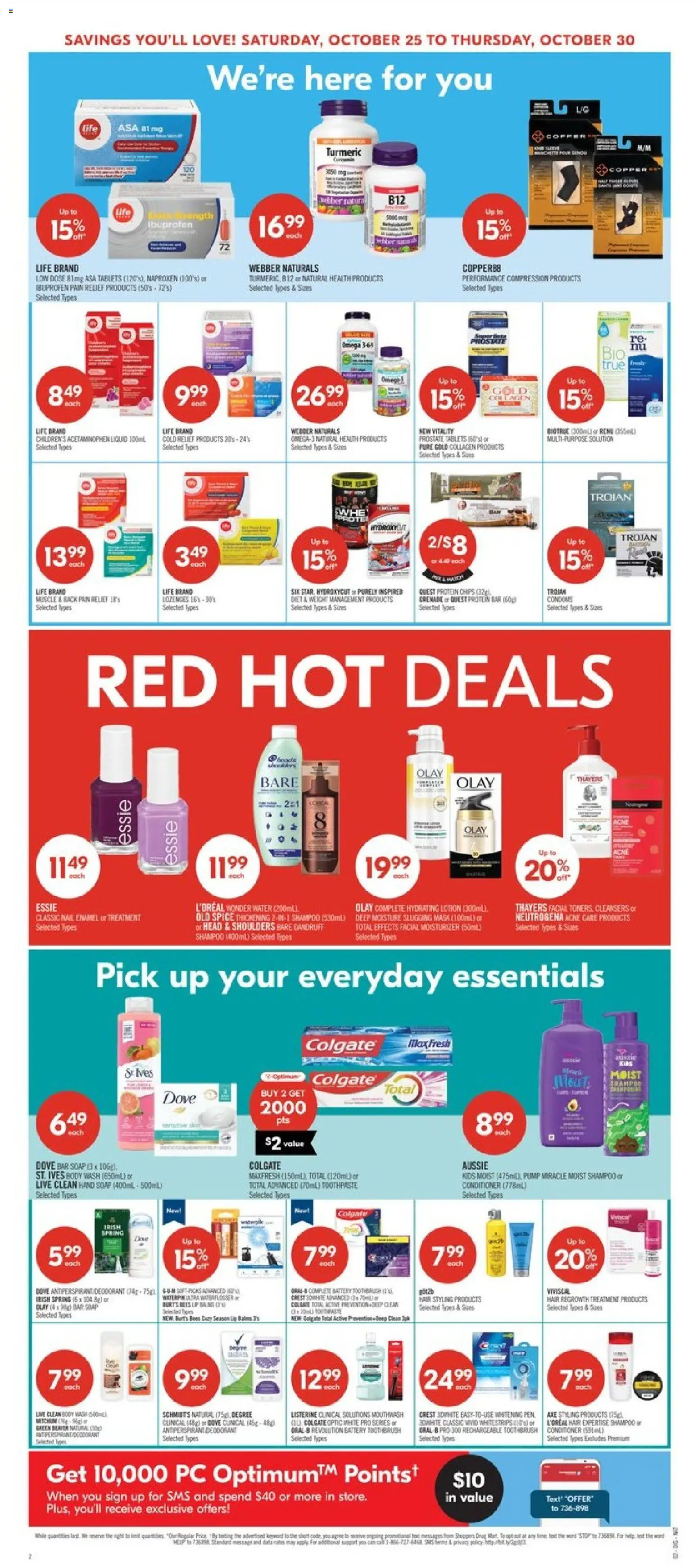 Shoppers flyer valid from 25.10.2025 | Page: 9 | Products: Mask, Soap, Deodorant, Toothpaste