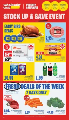 Preview of Wholesale Club weekly flyer / circulaire from shop Wholesale Club valid from 12.03.2026 | Page: 3 | Products: Beef, Turkey, Butter, Ham
