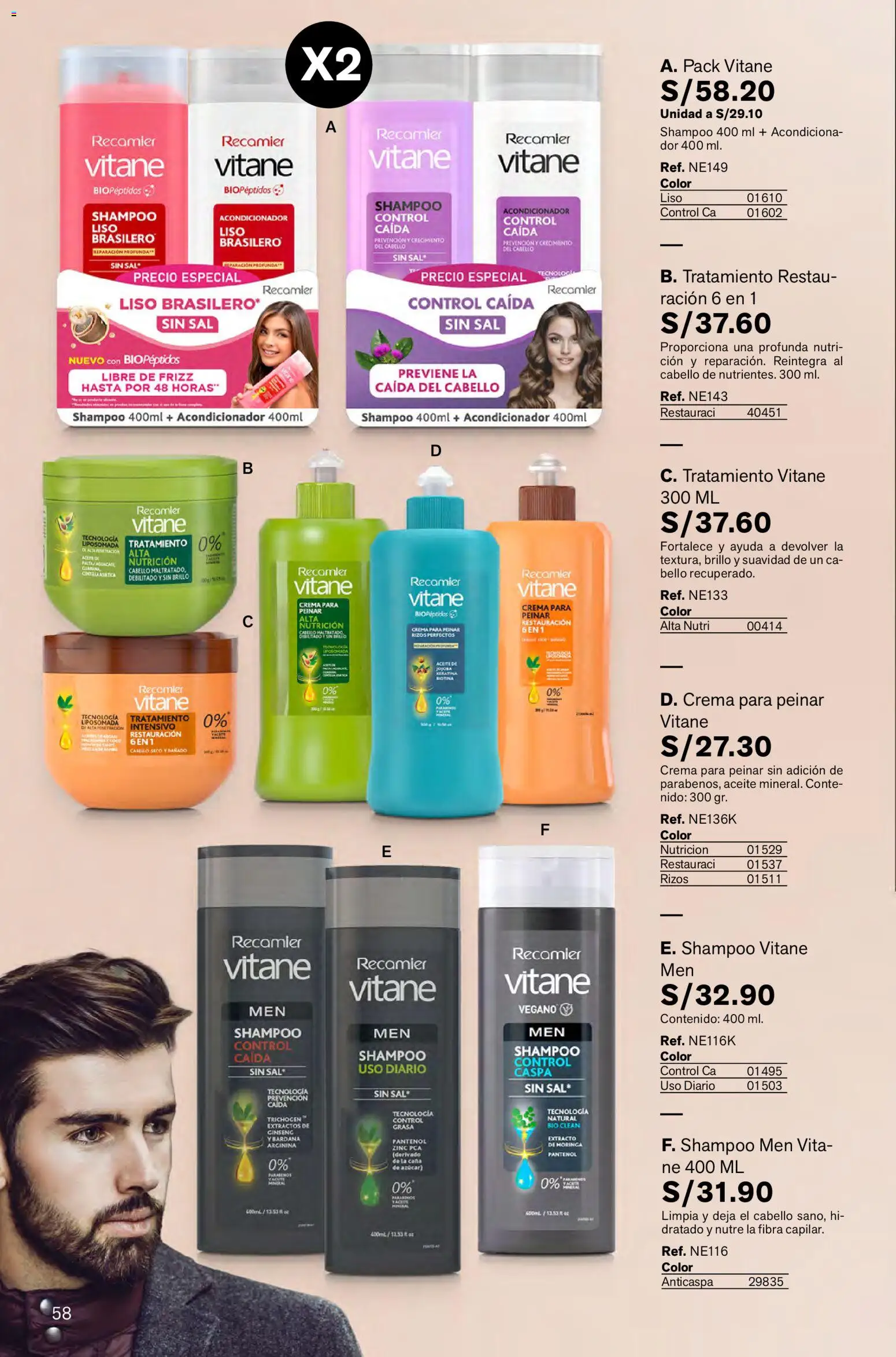 Catálogo Leonisa válido desde 16.01.2026 | Página: 58 | Productos: Shampoo, Acondicionador, Aceite, Crema